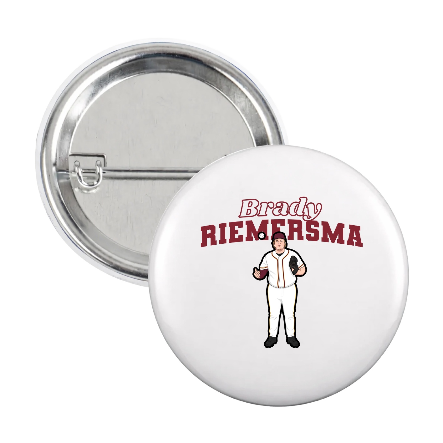 Game Day Button — Name Arch in White