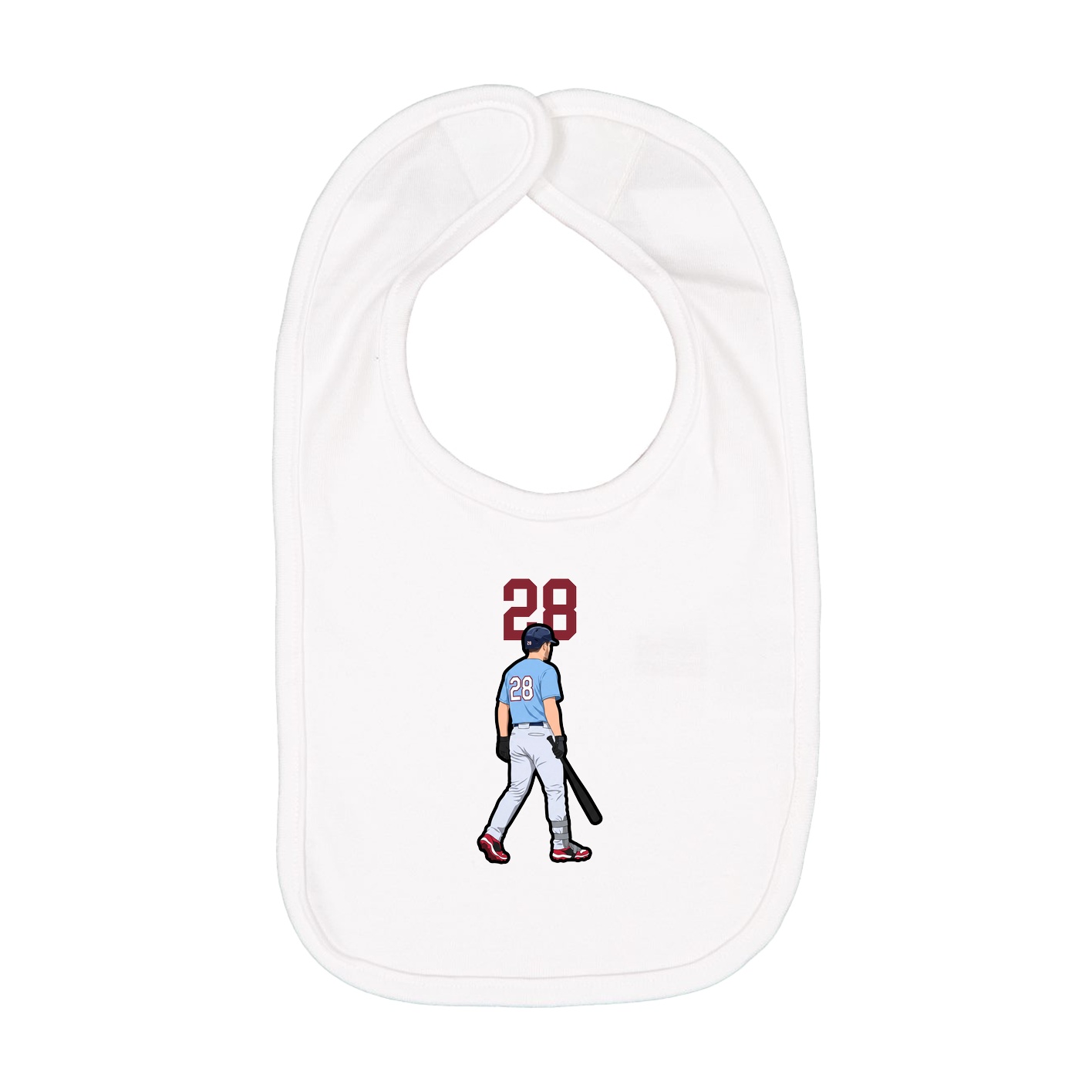 Infant Bib — Number Top in White