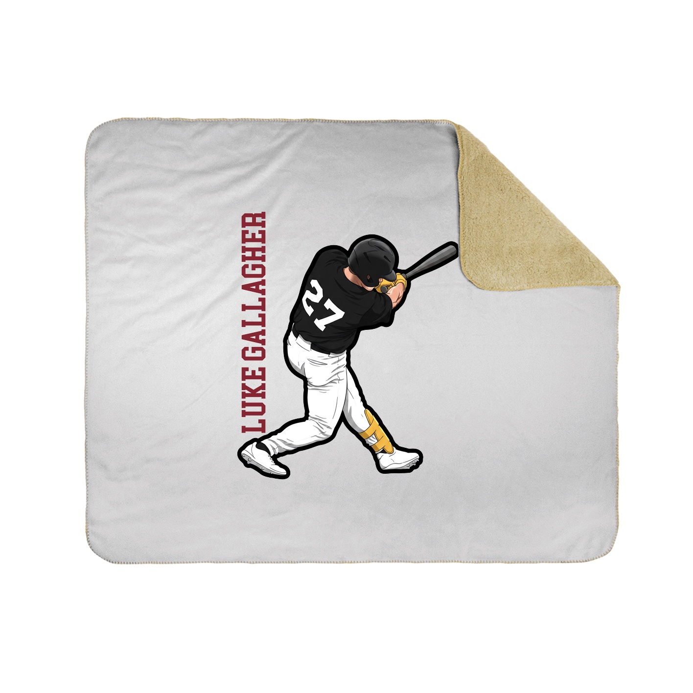 Throw Blanket — Name Vertical in White