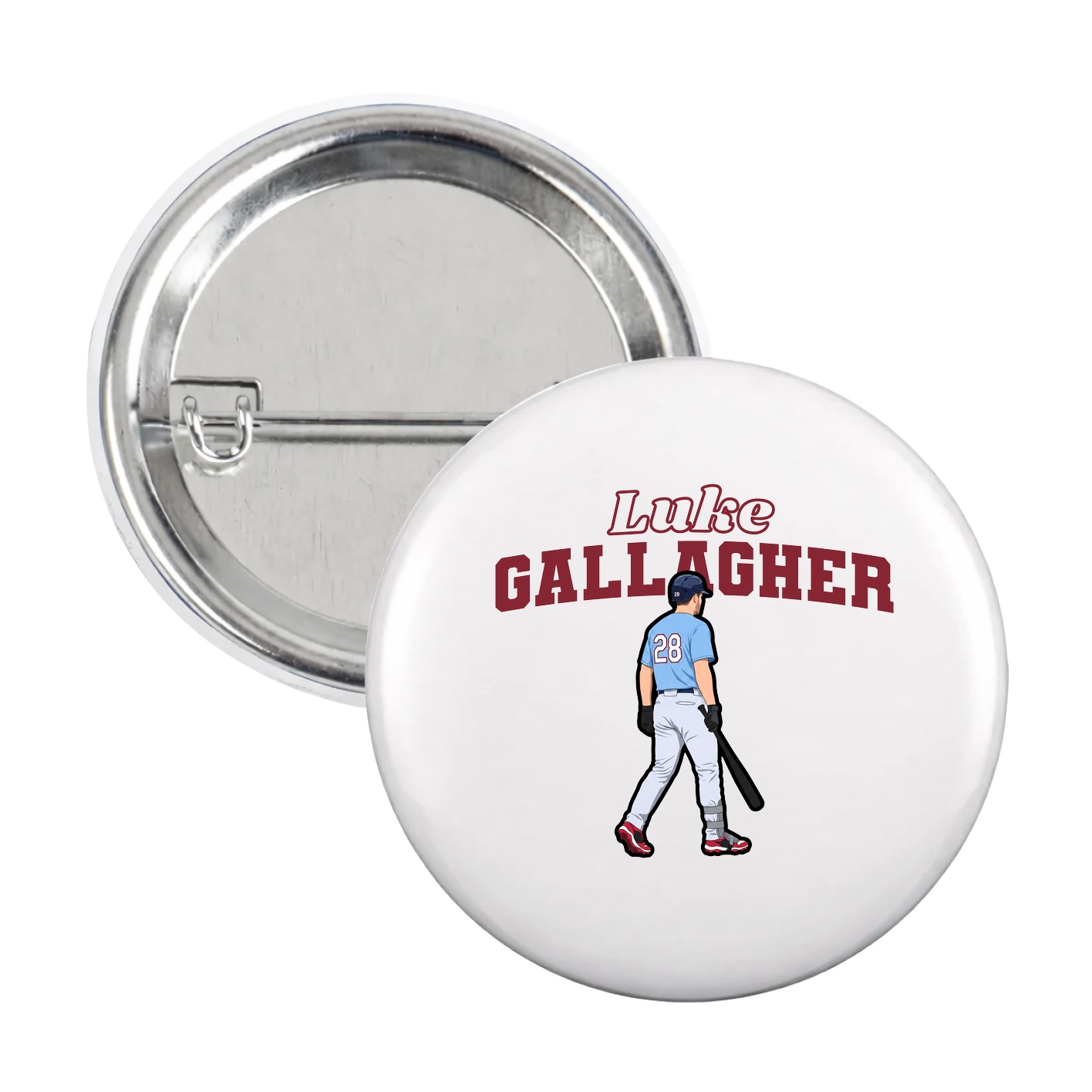Game Day Button — Name Arch in White