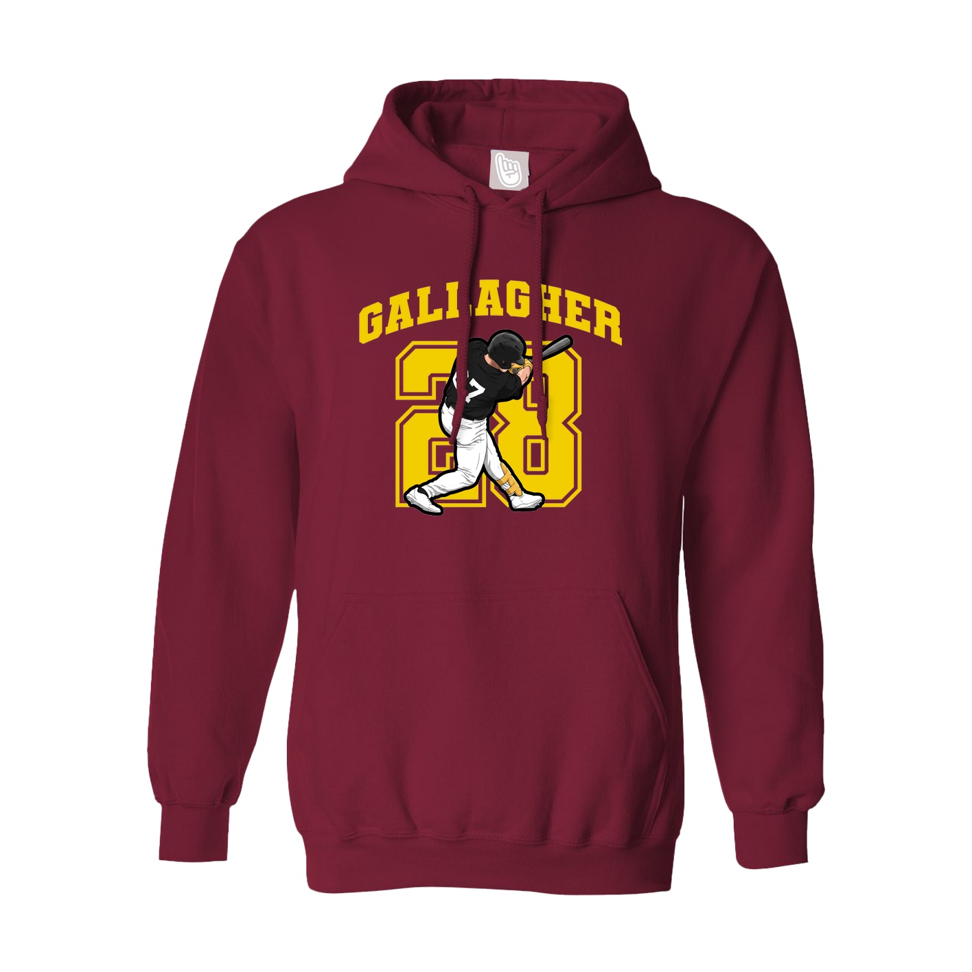 Hoodie — Number in Cardinal
