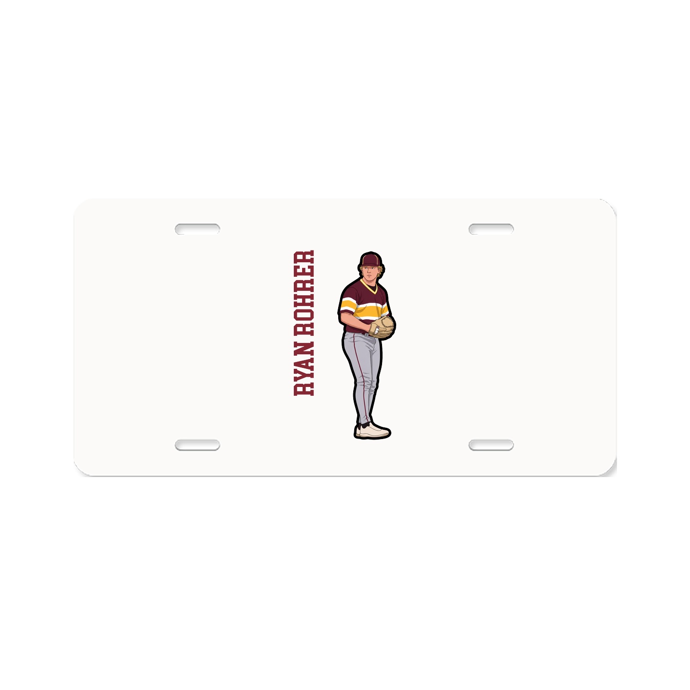 License Plate — Name Vertical in Classic