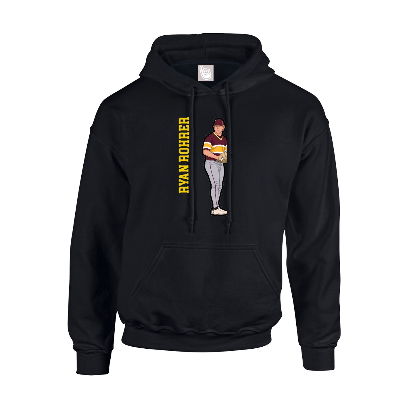 Youth Hoodie — Name Vertical in Black
