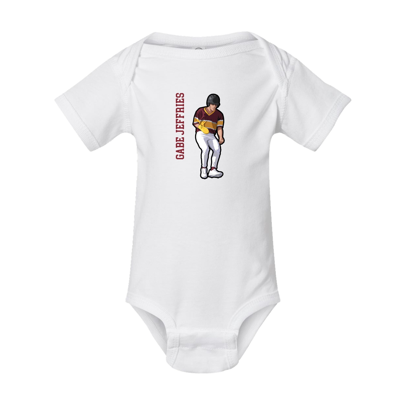 Baby Onesie — Name Vertical in White