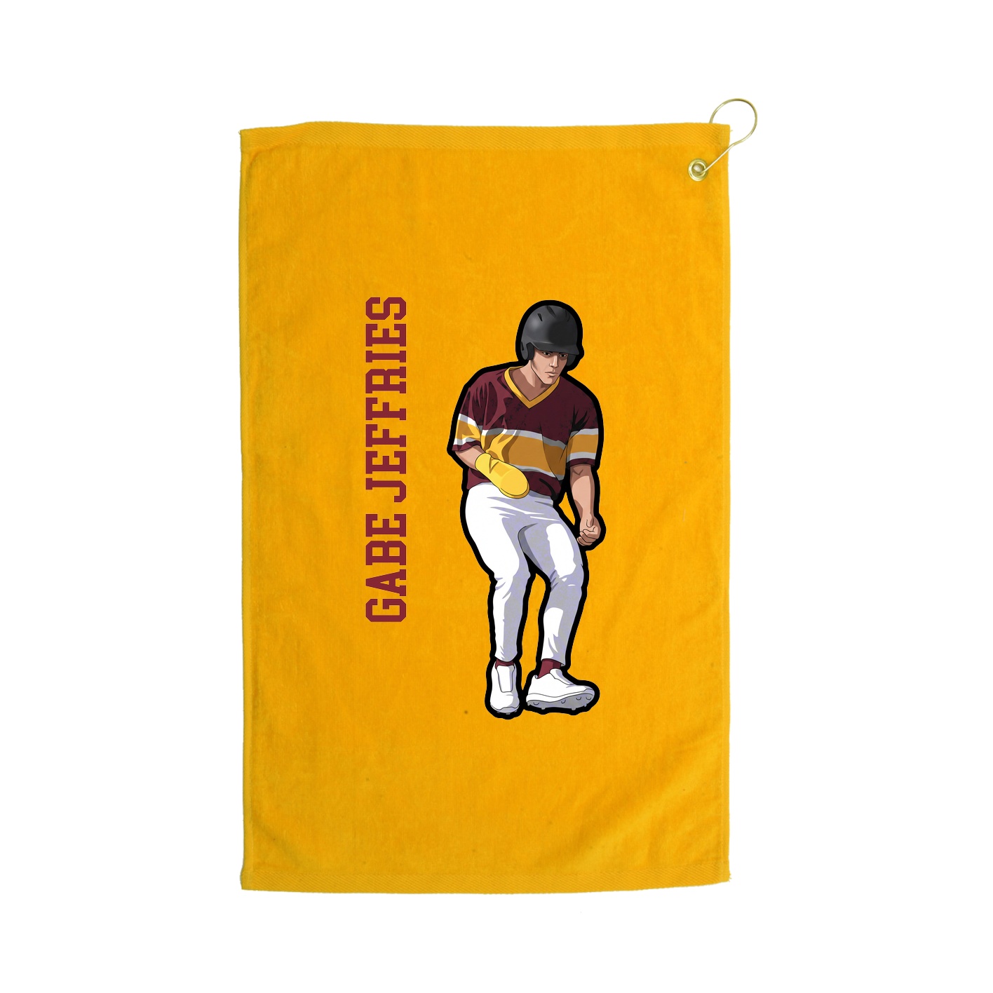 Golf Towel — Name Vertical in Gold