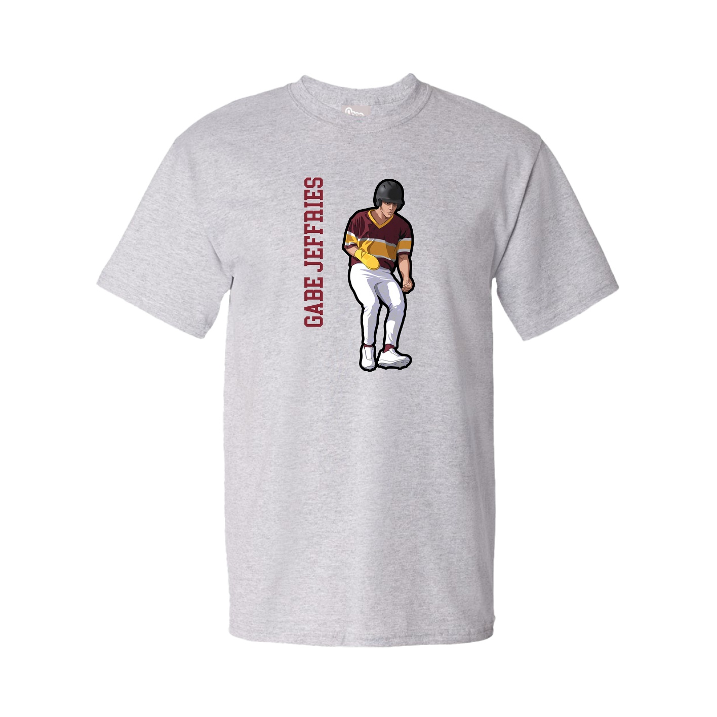 Youth Tee — Name Vertical in Grey