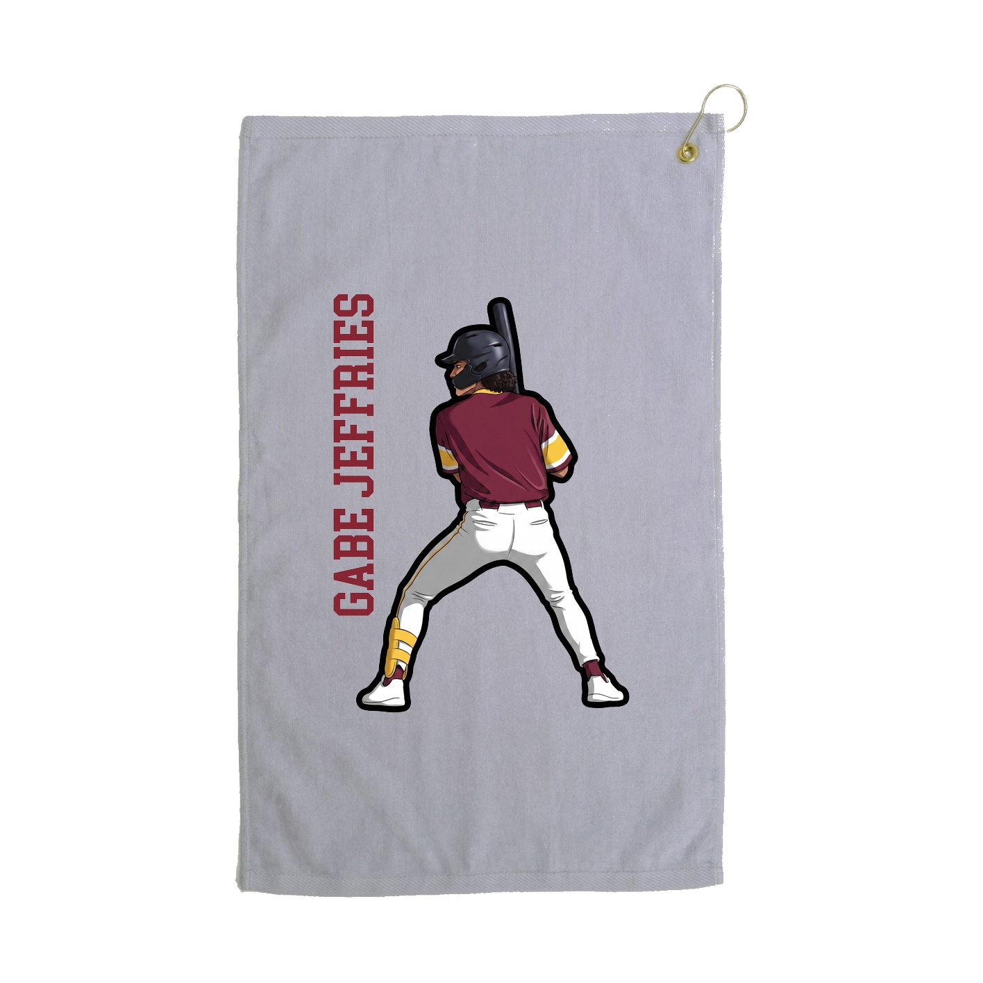 Golf Towel — Name Vertical in Grey