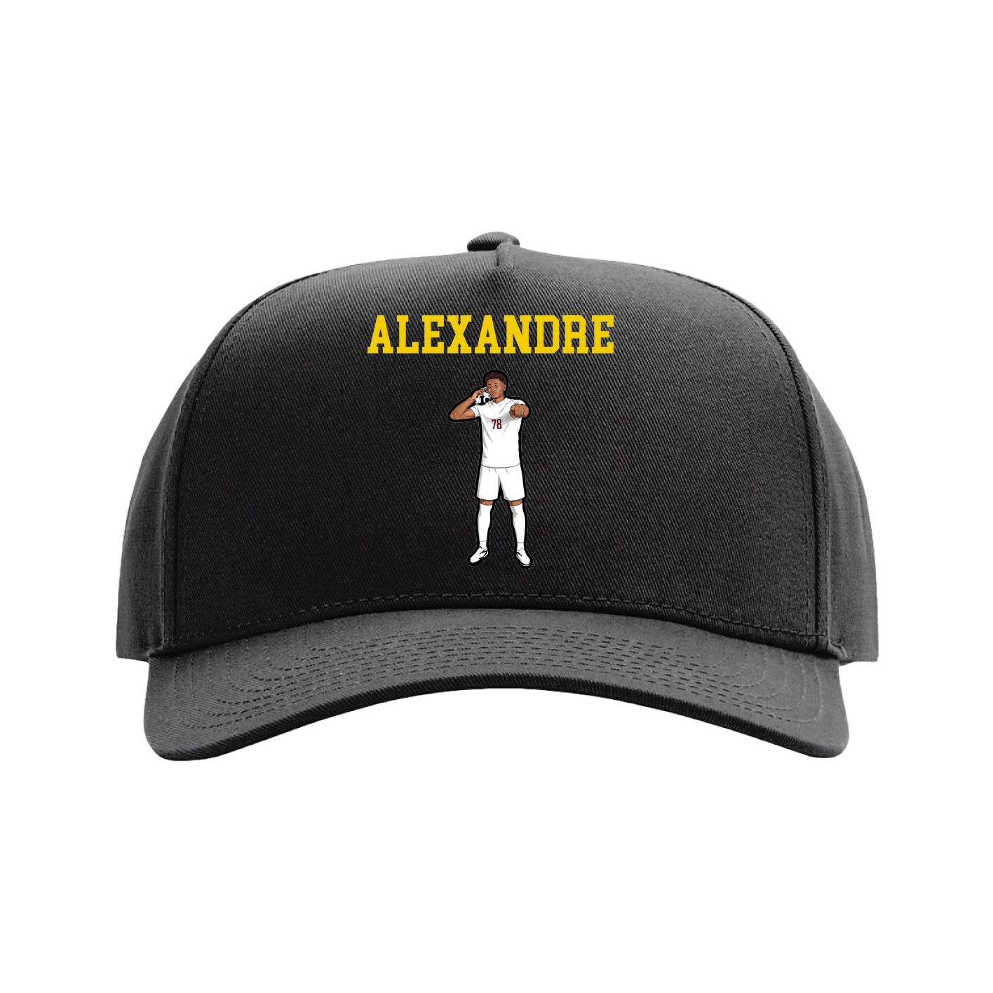 Full Fabric Five-Panel Champ Cap — Shirsey in Black