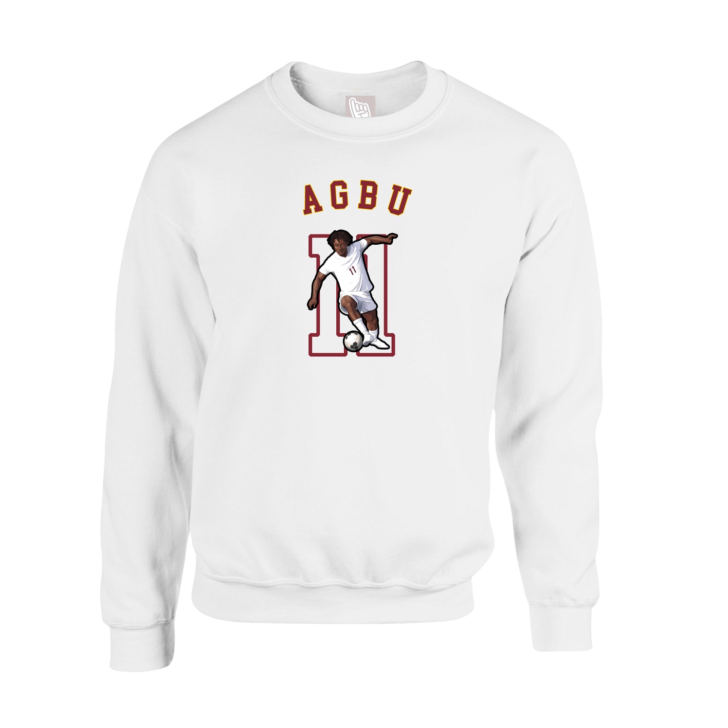 Fleece Crew — Shirsey Arch in White