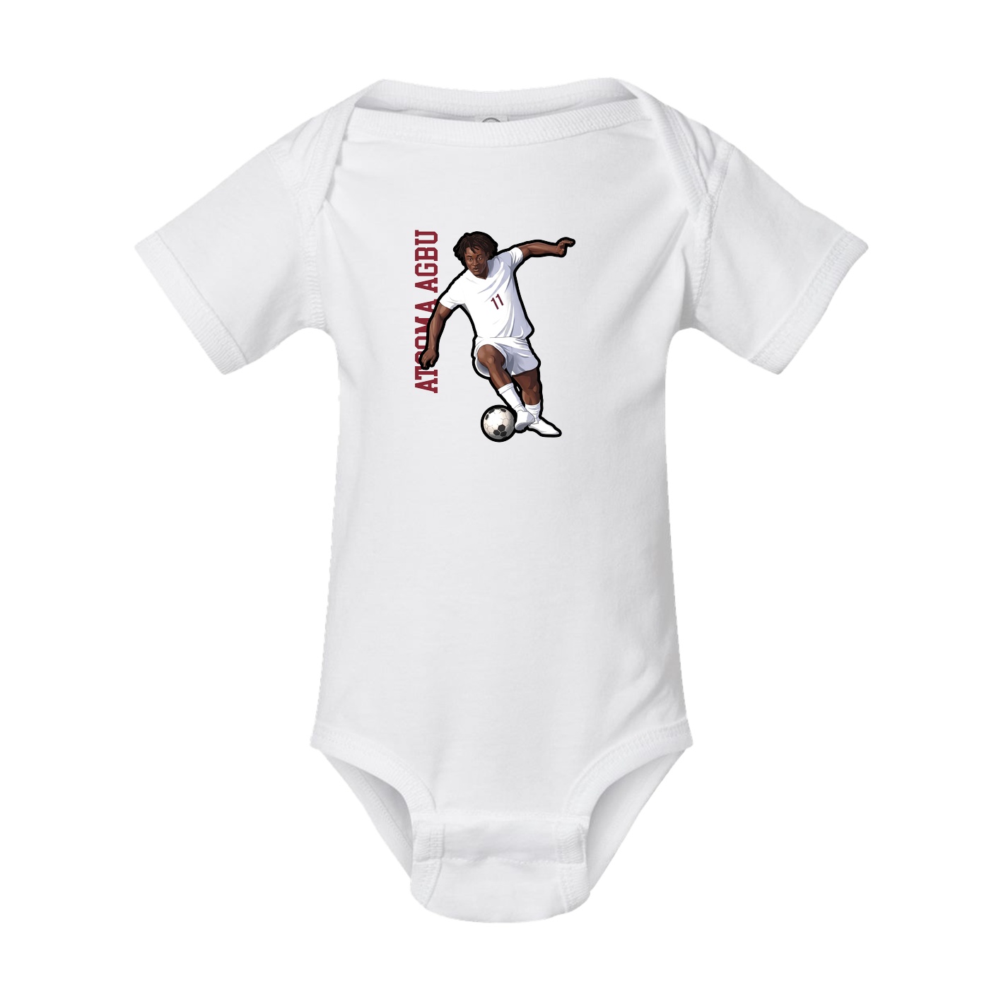 Baby Onesie — Name Vertical in White