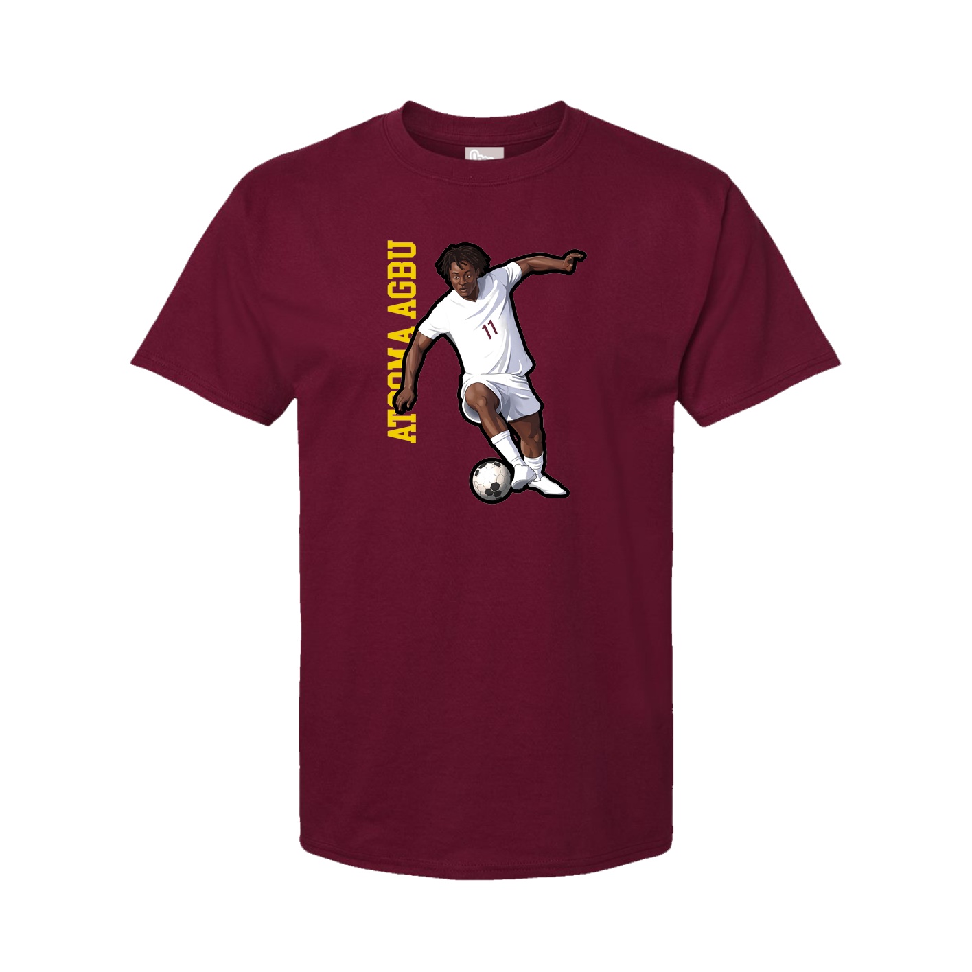 Youth Tee — Name Vertical in Cardinal