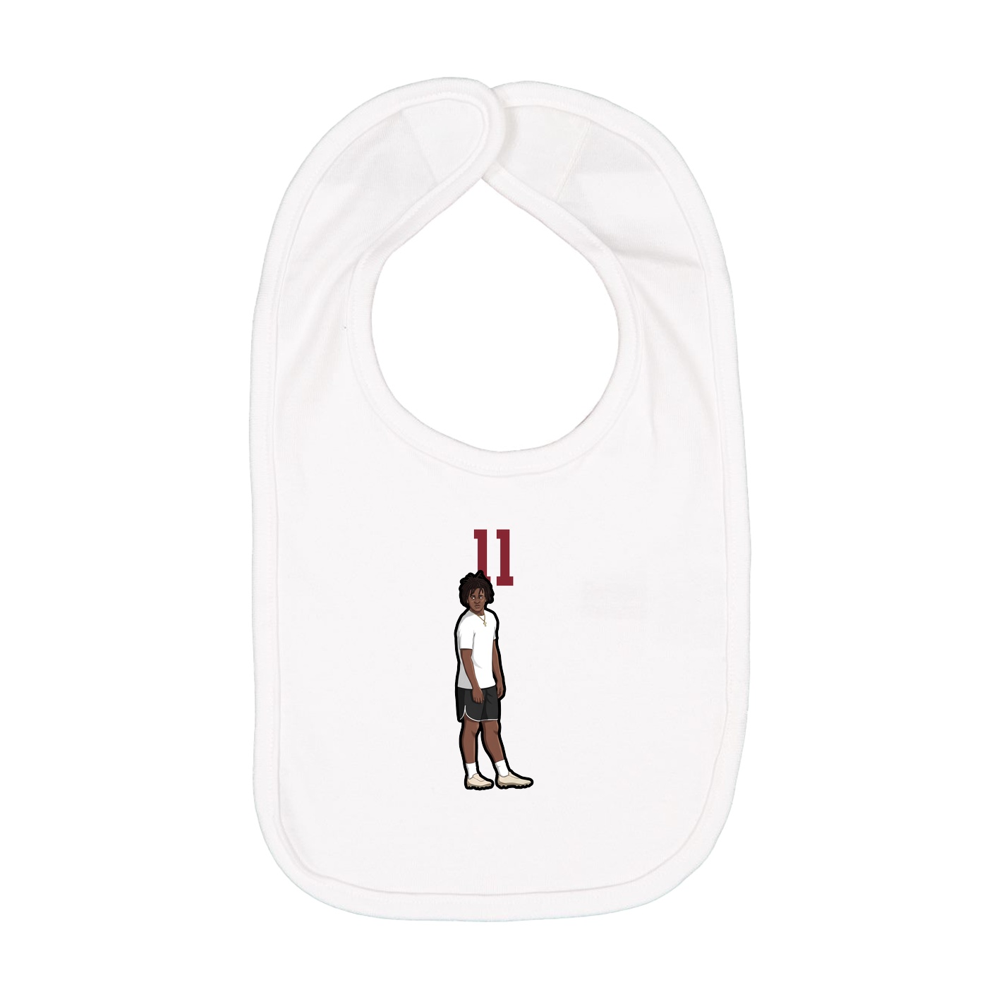 Infant Bib — Number Top in White