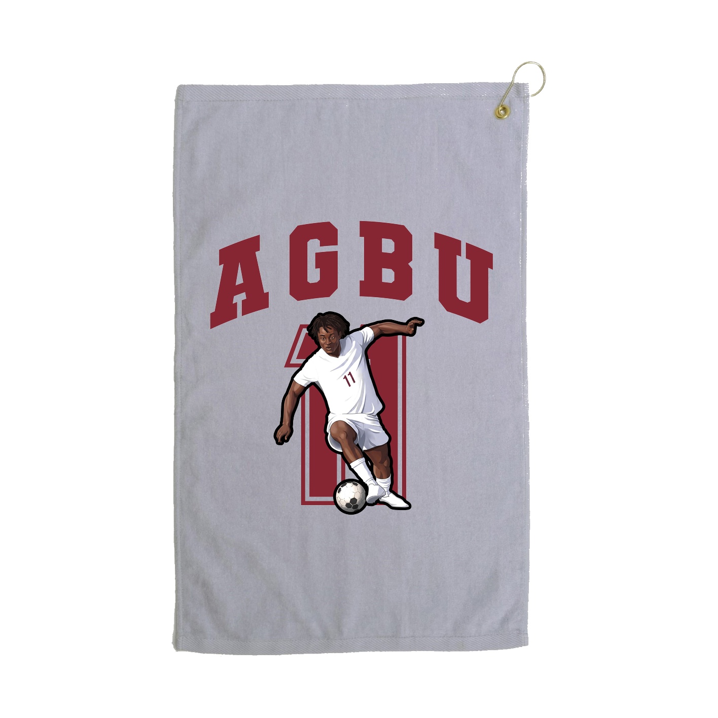 Golf Towel — Number in Grey