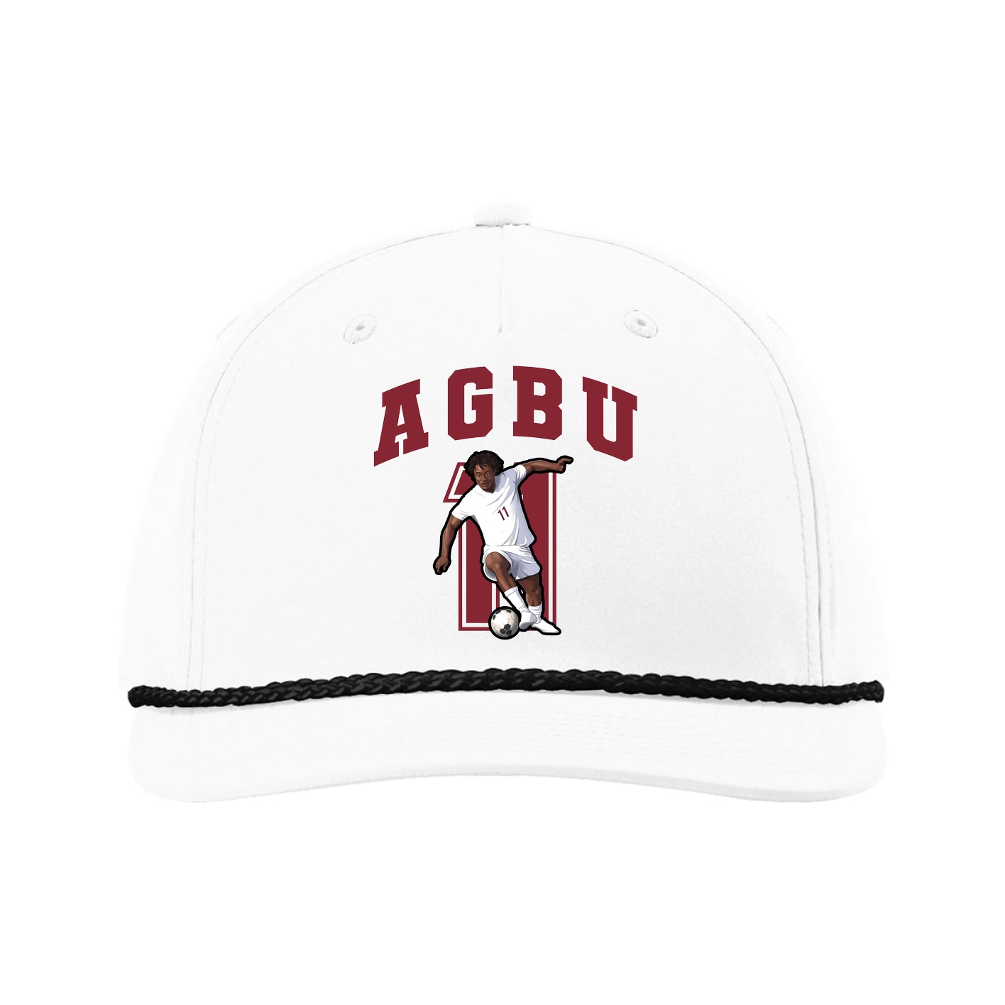 Five-Panel Classic Rope Cap — Number in White