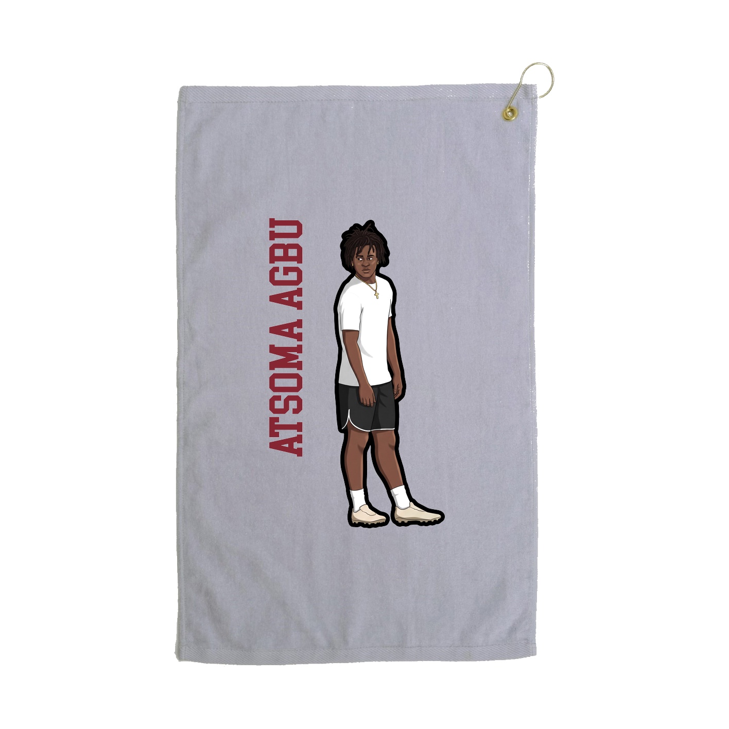 Golf Towel — Name Vertical in Grey