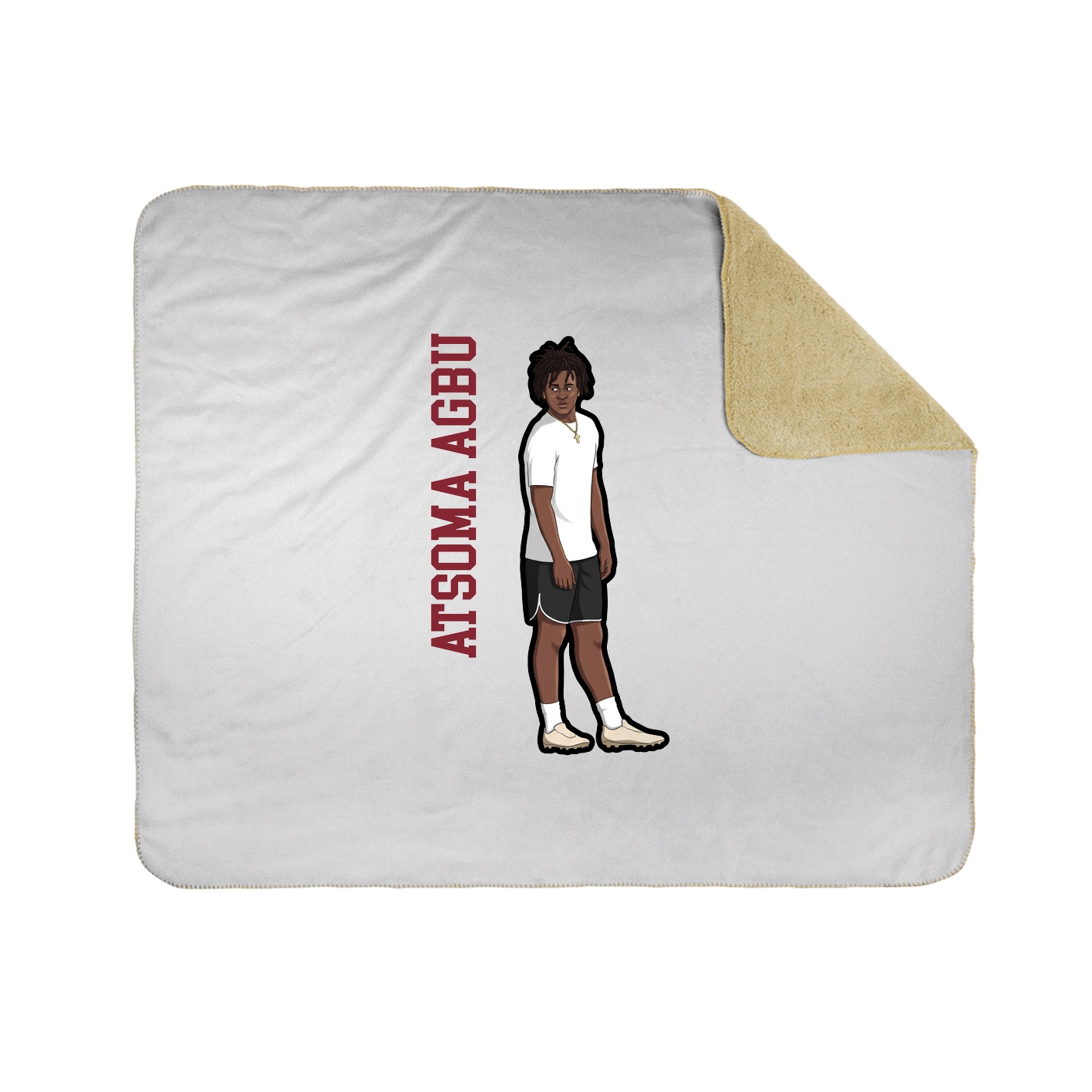 Throw Blanket — Name Vertical in White