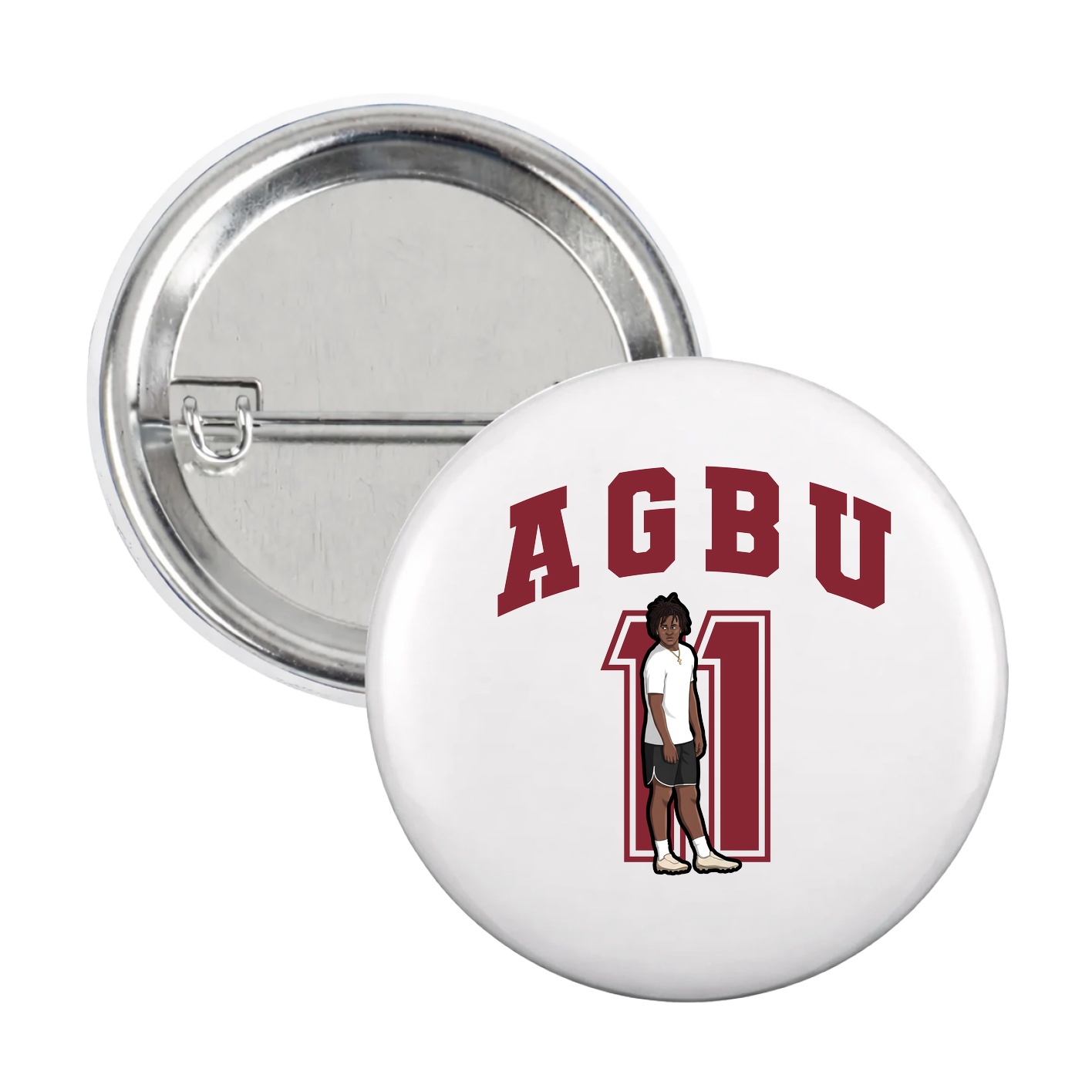 Game Day Button — Number in White