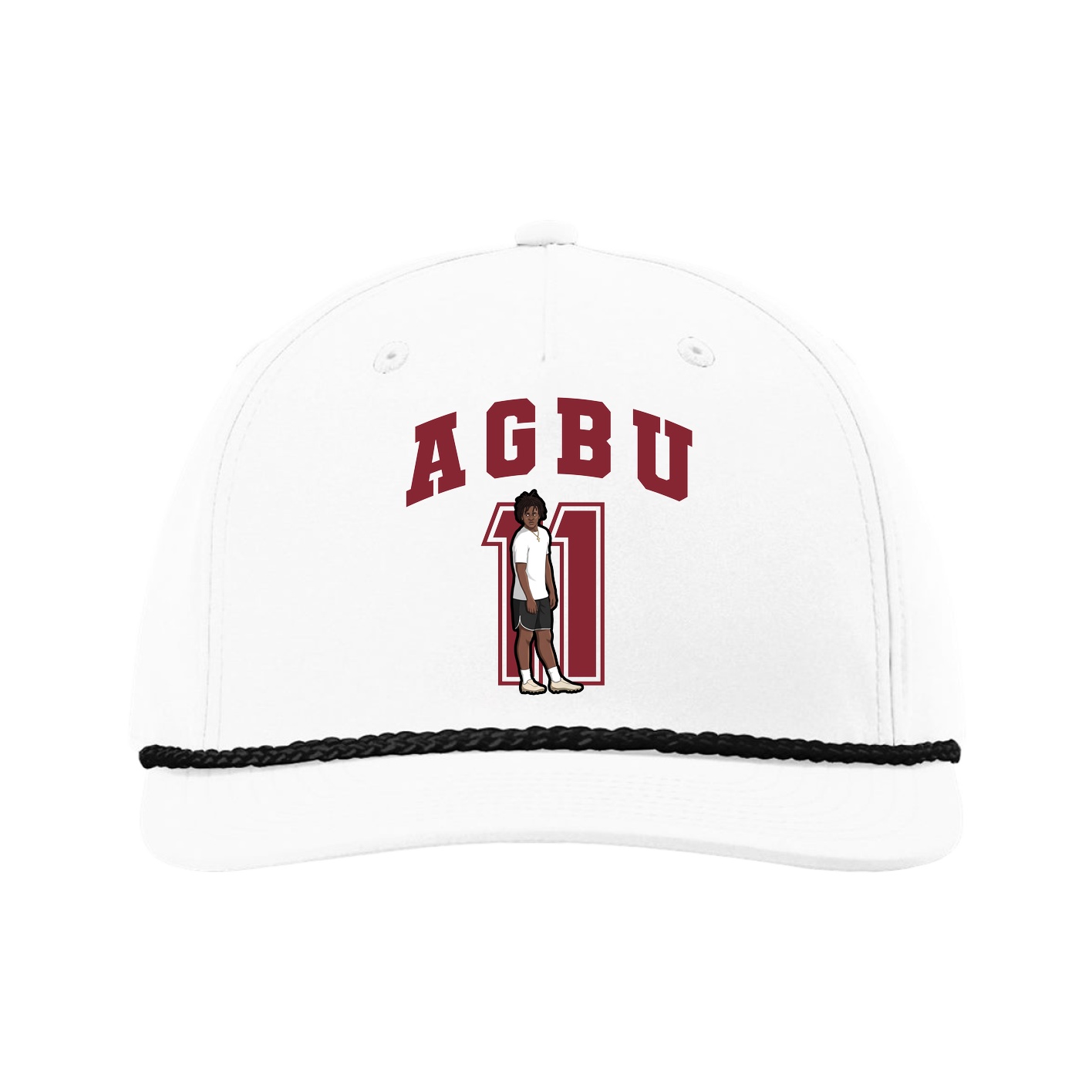 Five-Panel Classic Rope Cap — Number in White