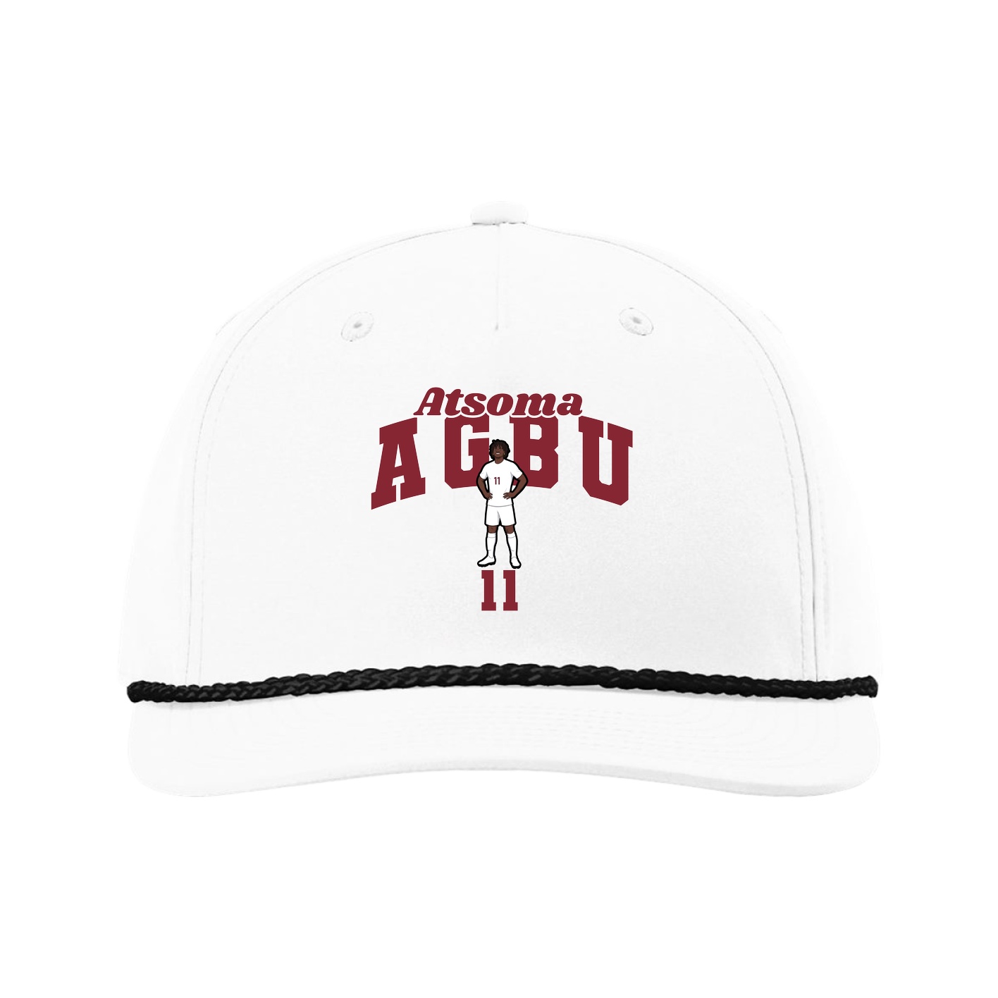 Five-Panel Classic Rope Cap — Signature Arch in White