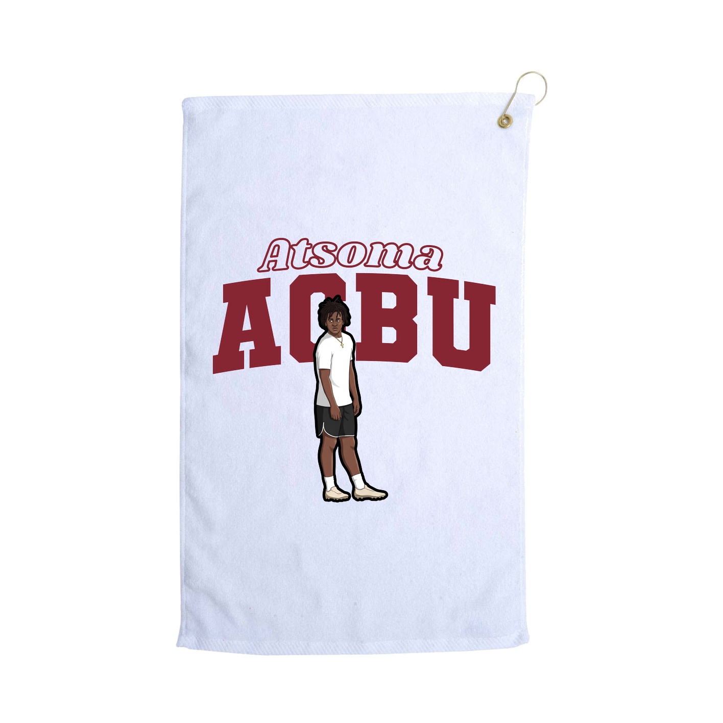 Golf Towel — Name Arch in White