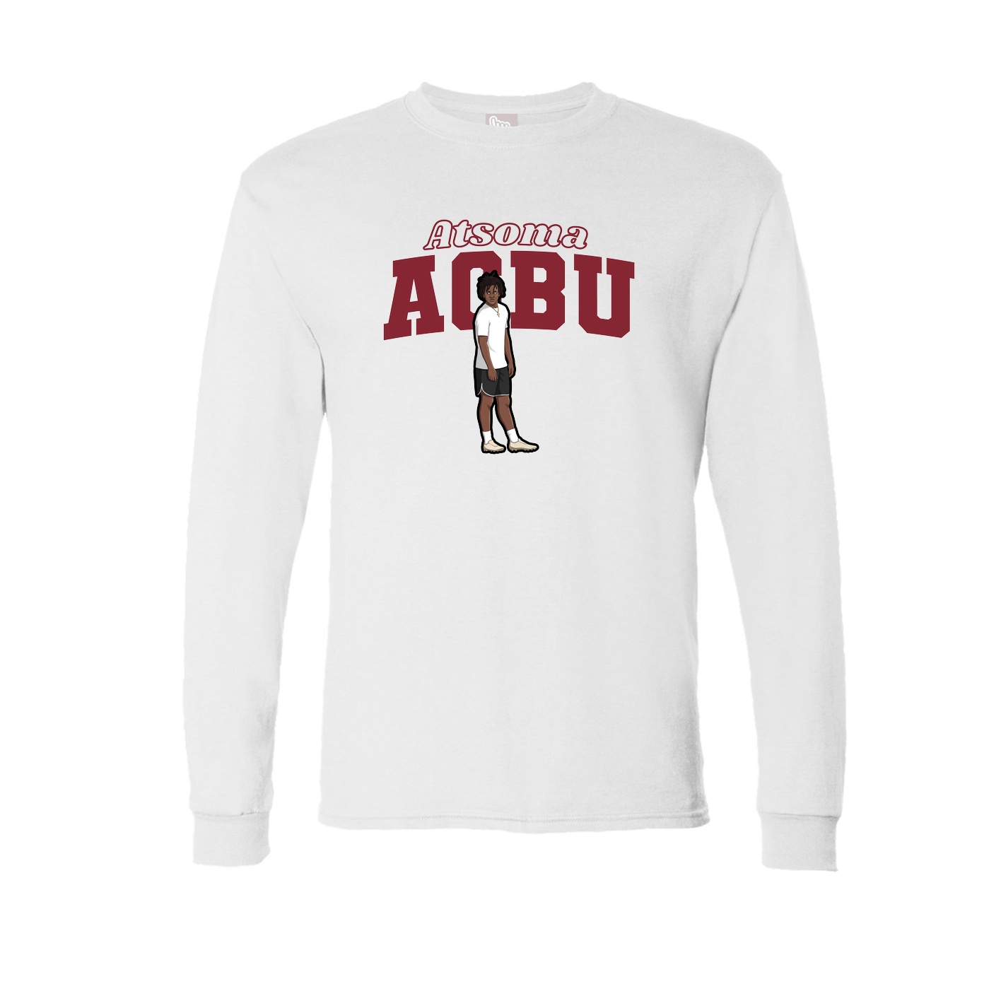 Long Sleeve Tee — Name Arch in White