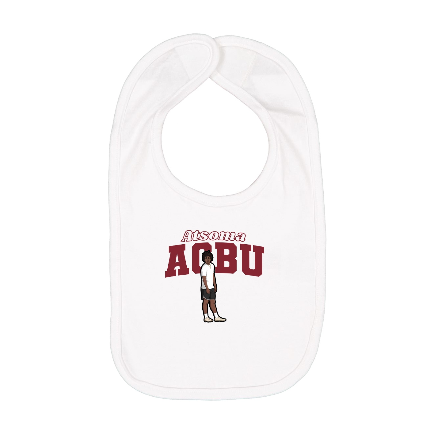 Infant Bib — Name Arch in White
