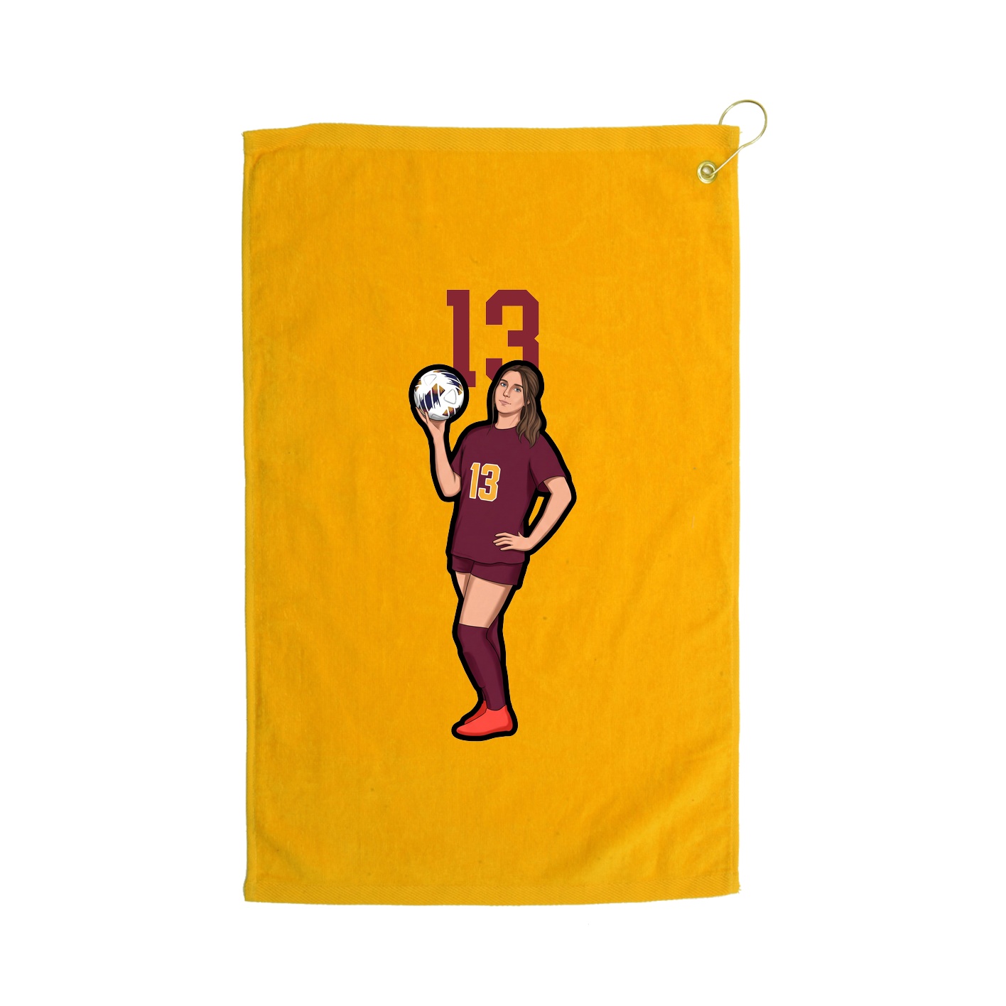Golf Towel — Number Top in Gold