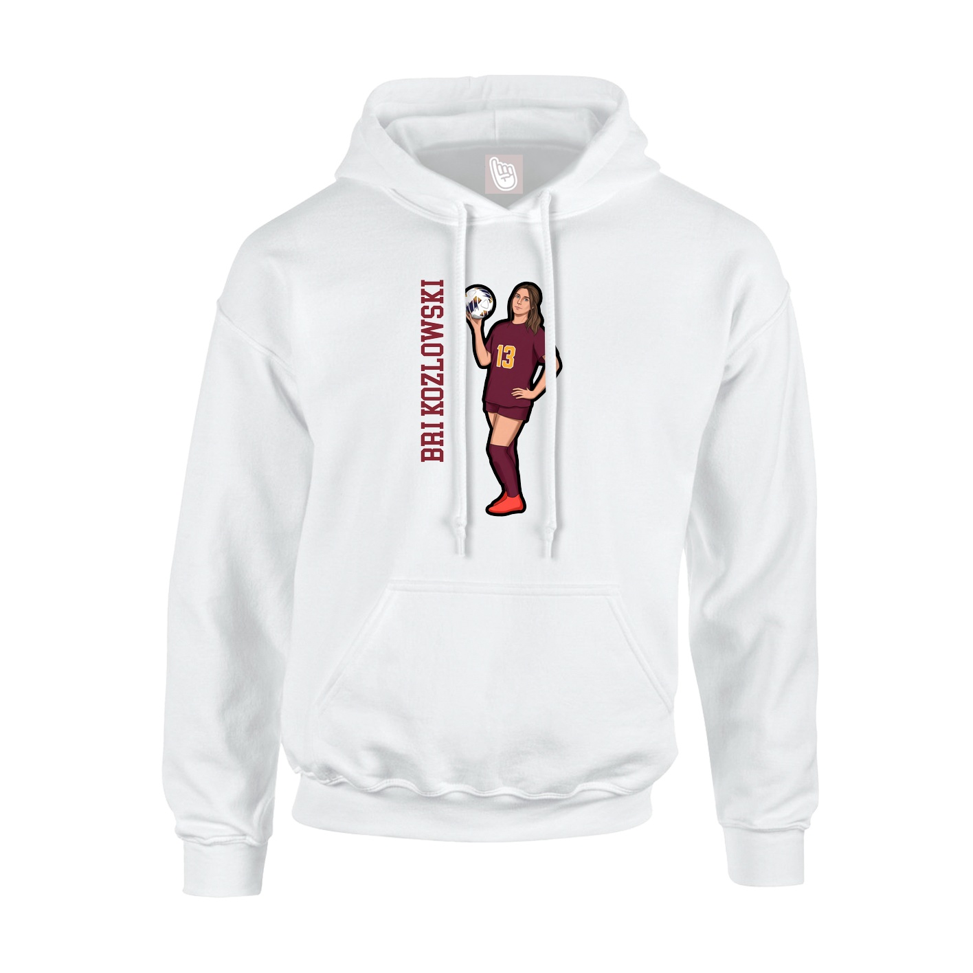 Youth Hoodie — Name Vertical in White