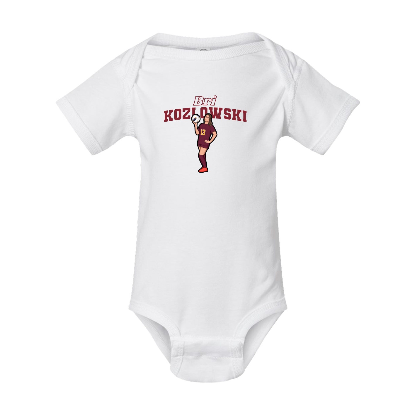 Baby Onesie — Name Arch in White