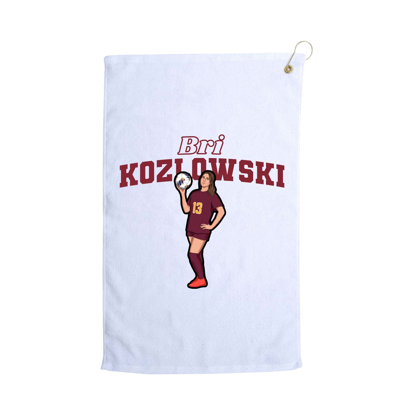 Golf Towel — Name Arch in White