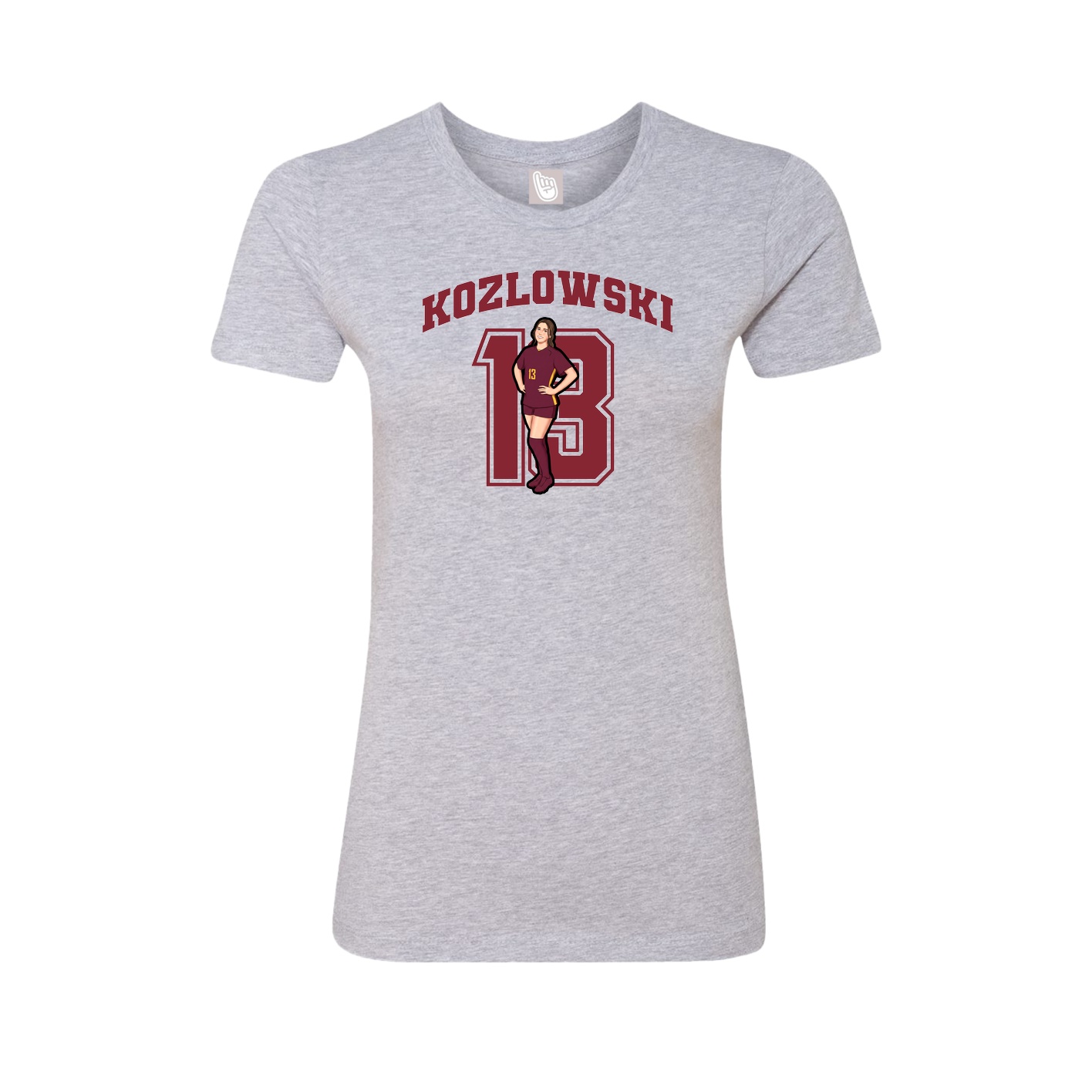 Fitted Women's Tee — Number in Grey