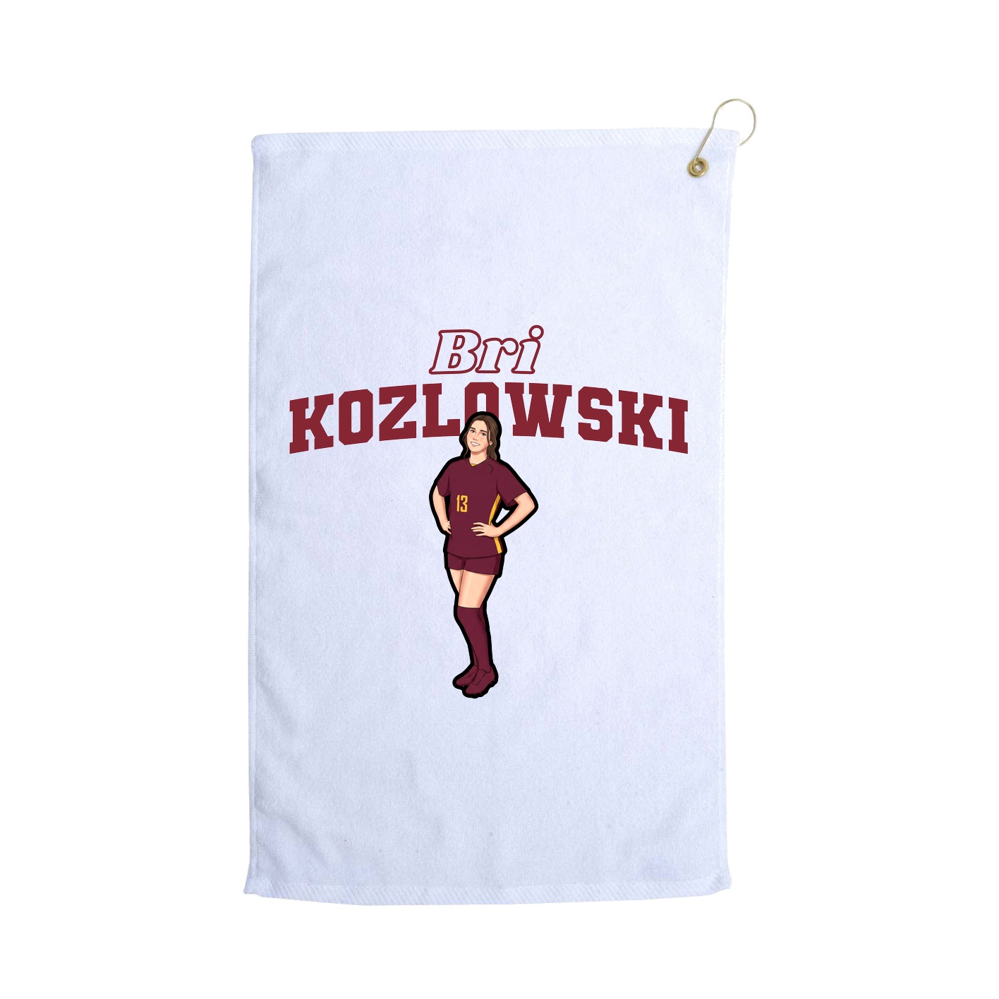 Golf Towel — Name Arch in White