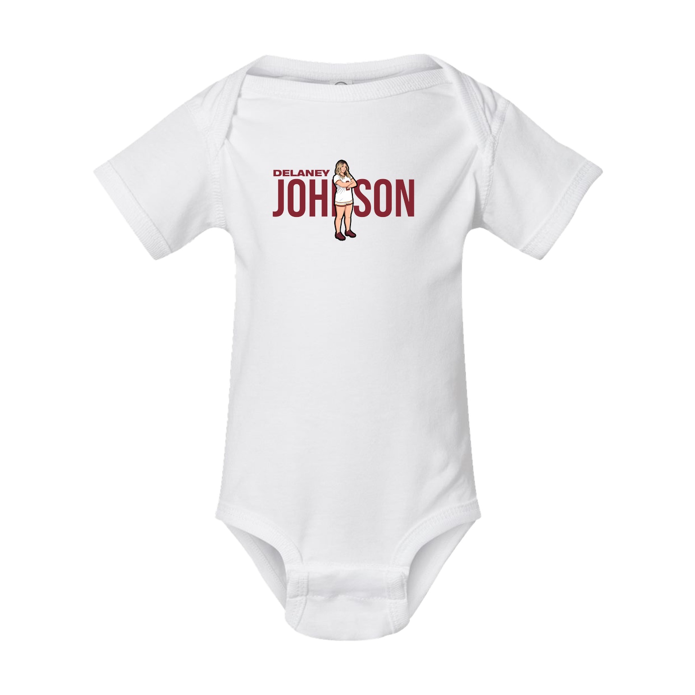 Baby Onesie — Player Name in White