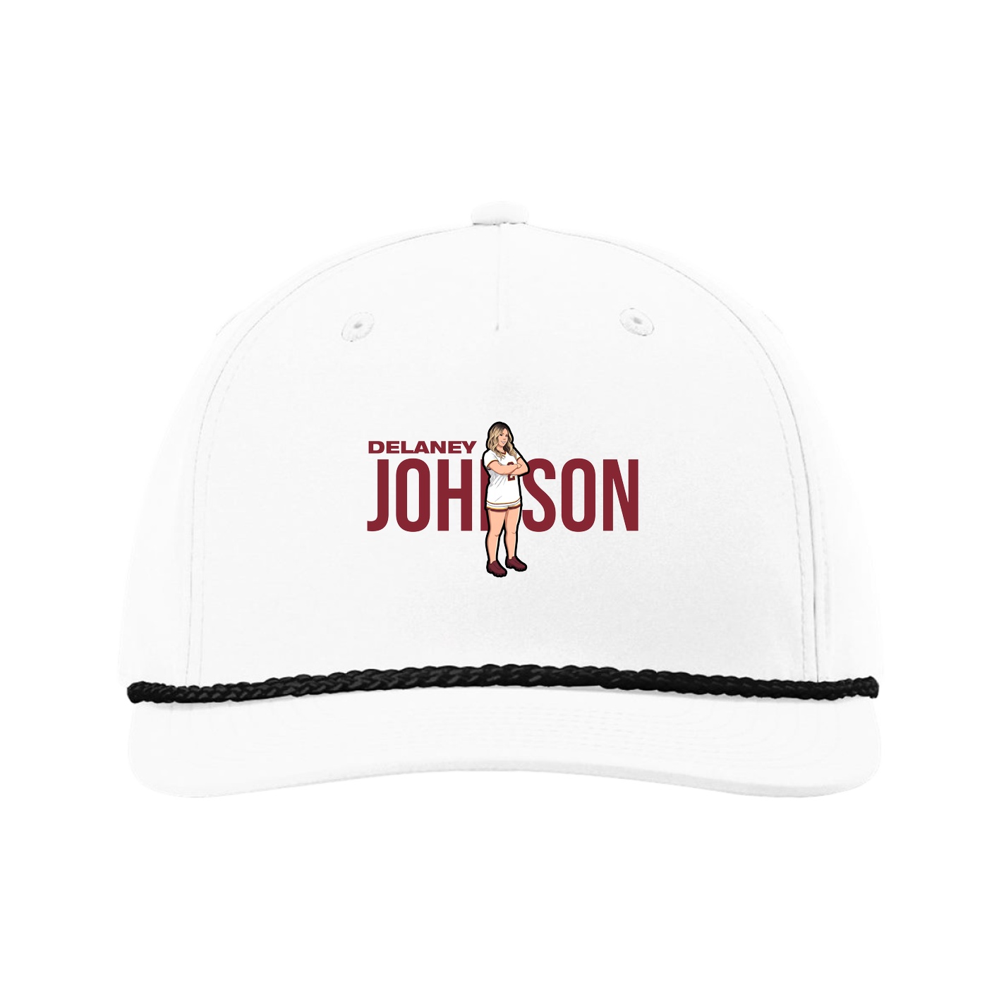 Five-Panel Classic Rope Cap — Player Name in White
