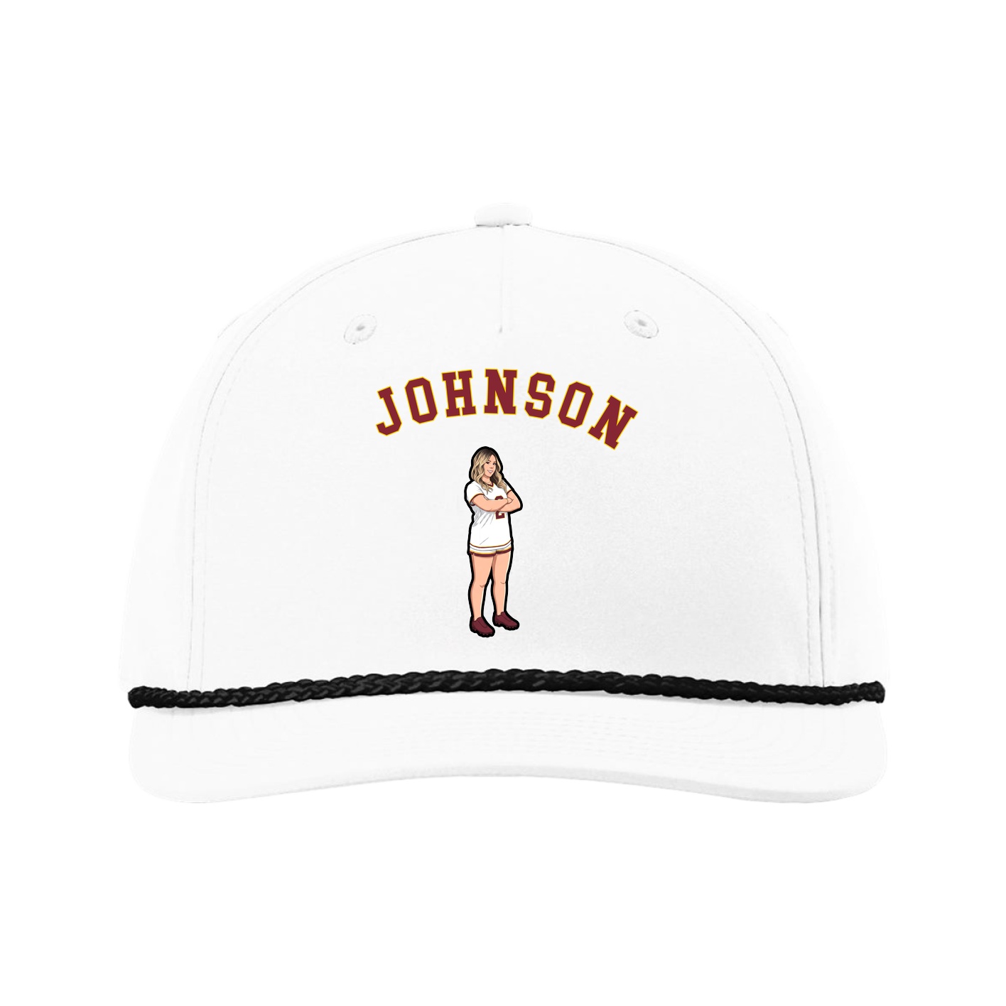 Five-Panel Classic Rope Cap — Shirsey Arch in White