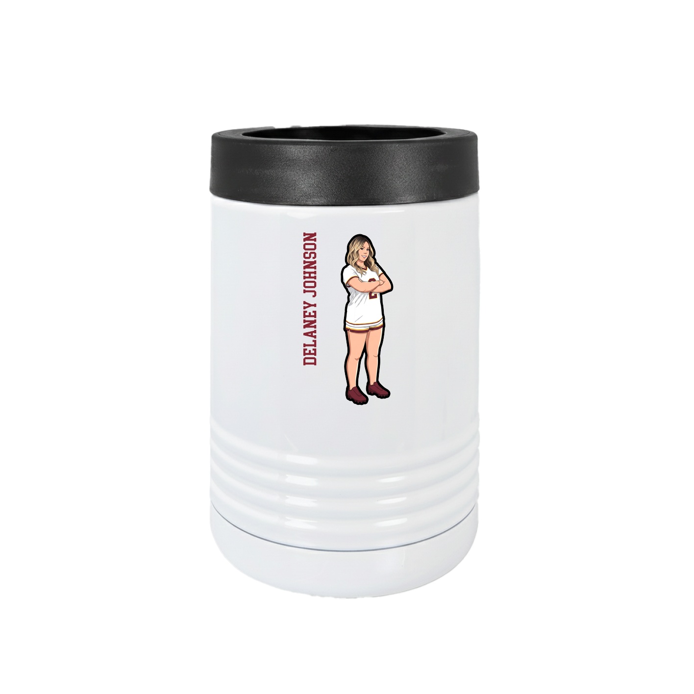 Beverage Holder — Name Vertical in White