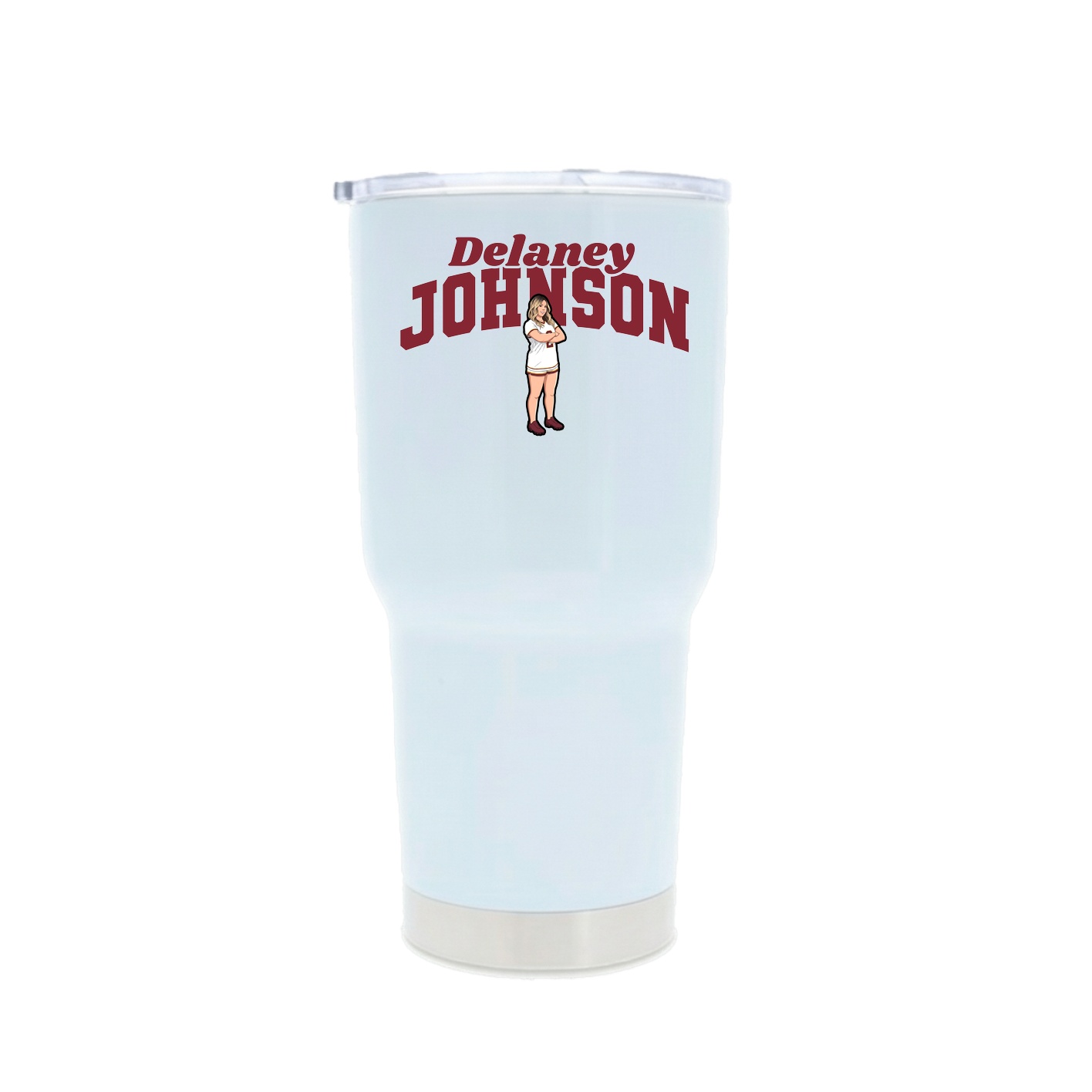 30oz Stainless Steel Tumbler — Signature Arch in White