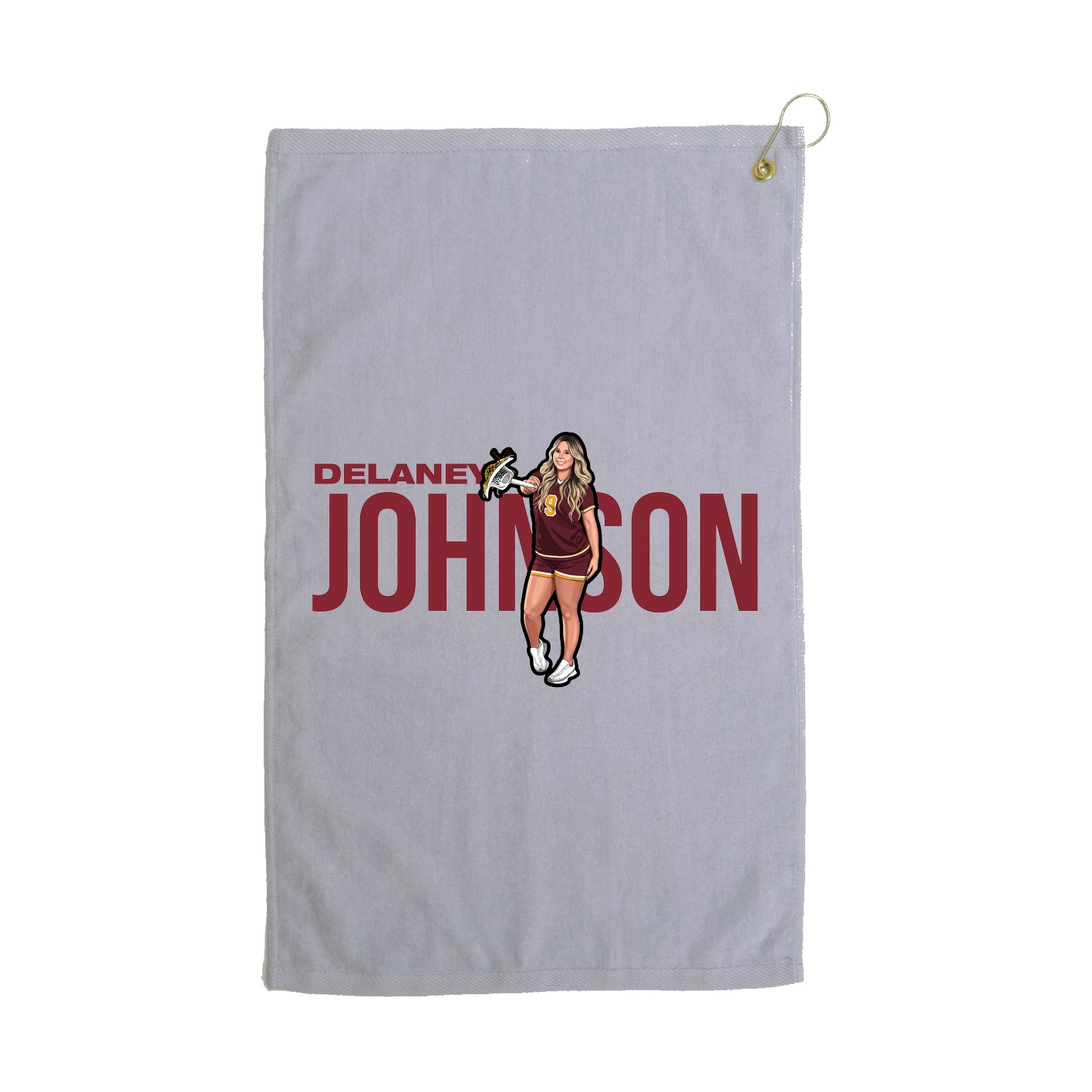 Golf Towel — Player Name in Grey