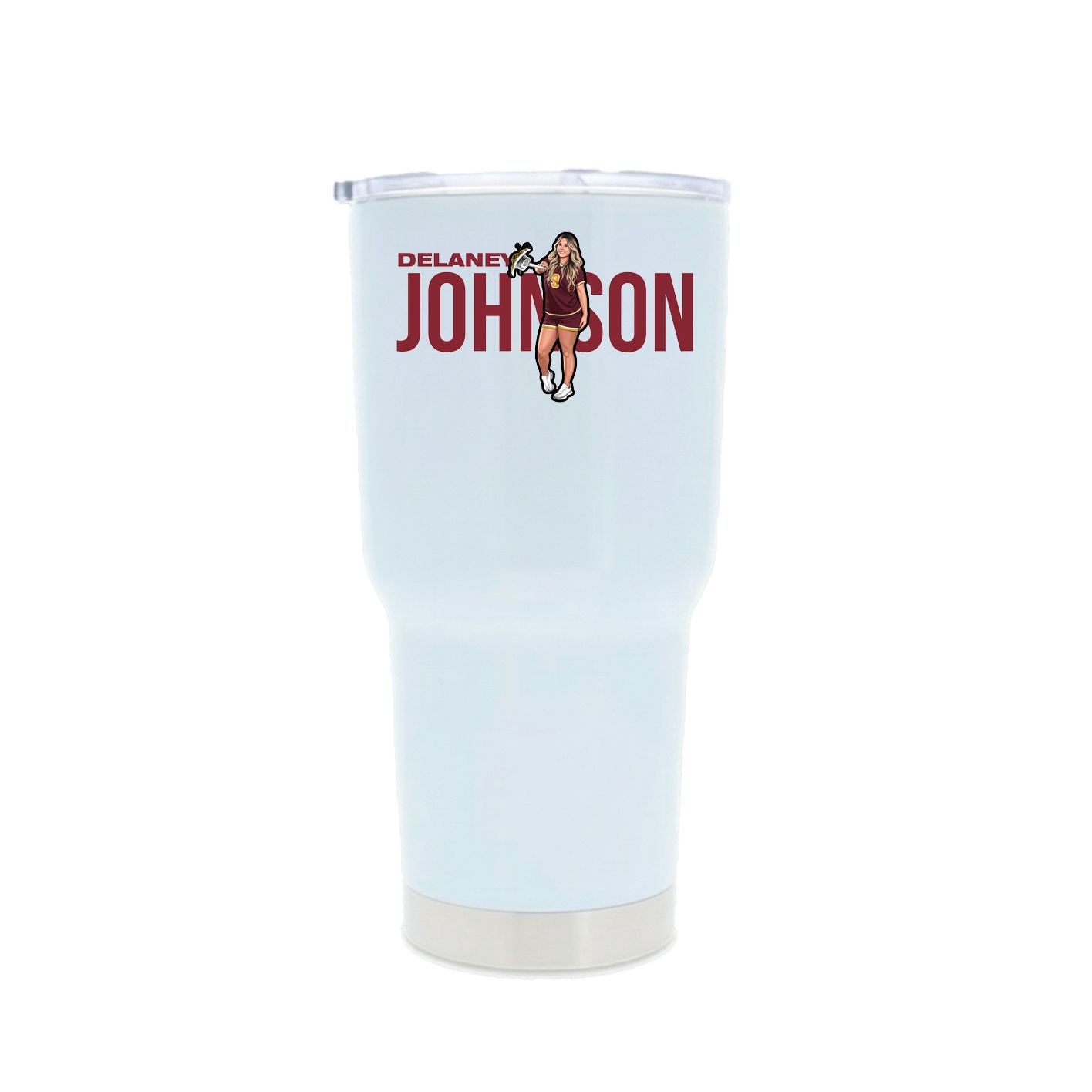 30oz Stainless Steel Tumbler — Player Name in White