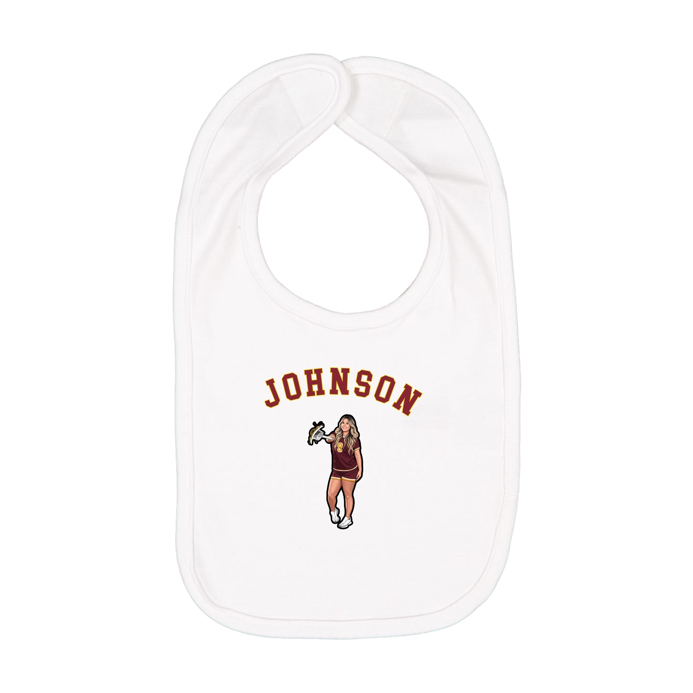 Infant Bib — Shirsey Arch in White