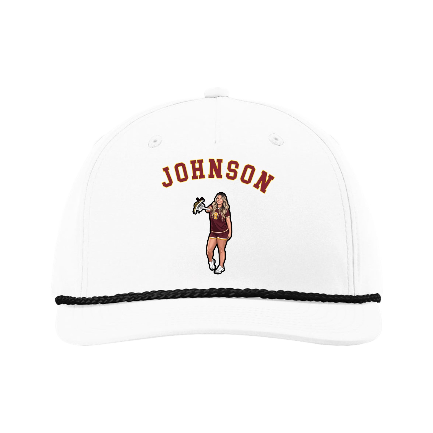Five-Panel Classic Rope Cap — Shirsey Arch in White