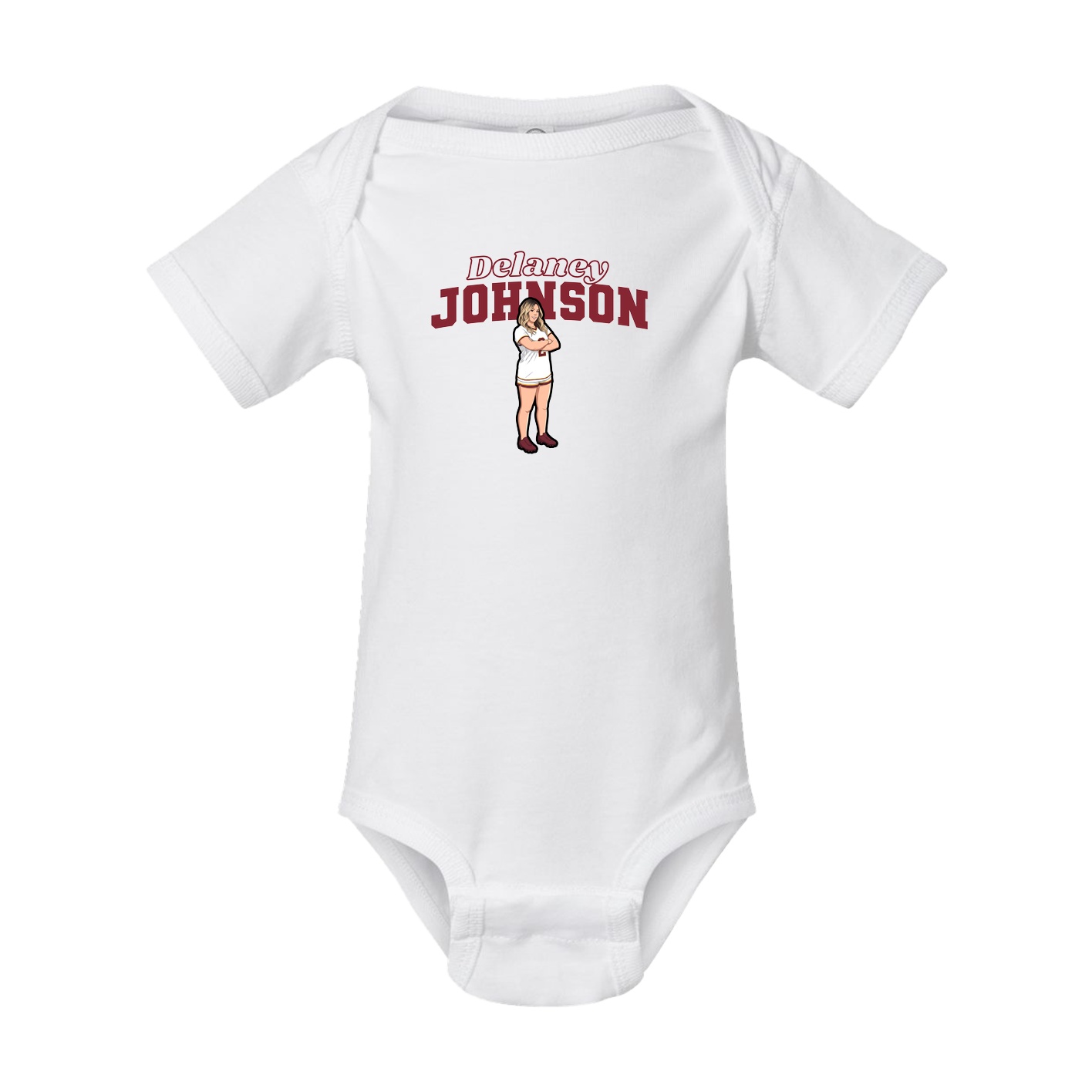 Baby Onesie — Name Arch in White