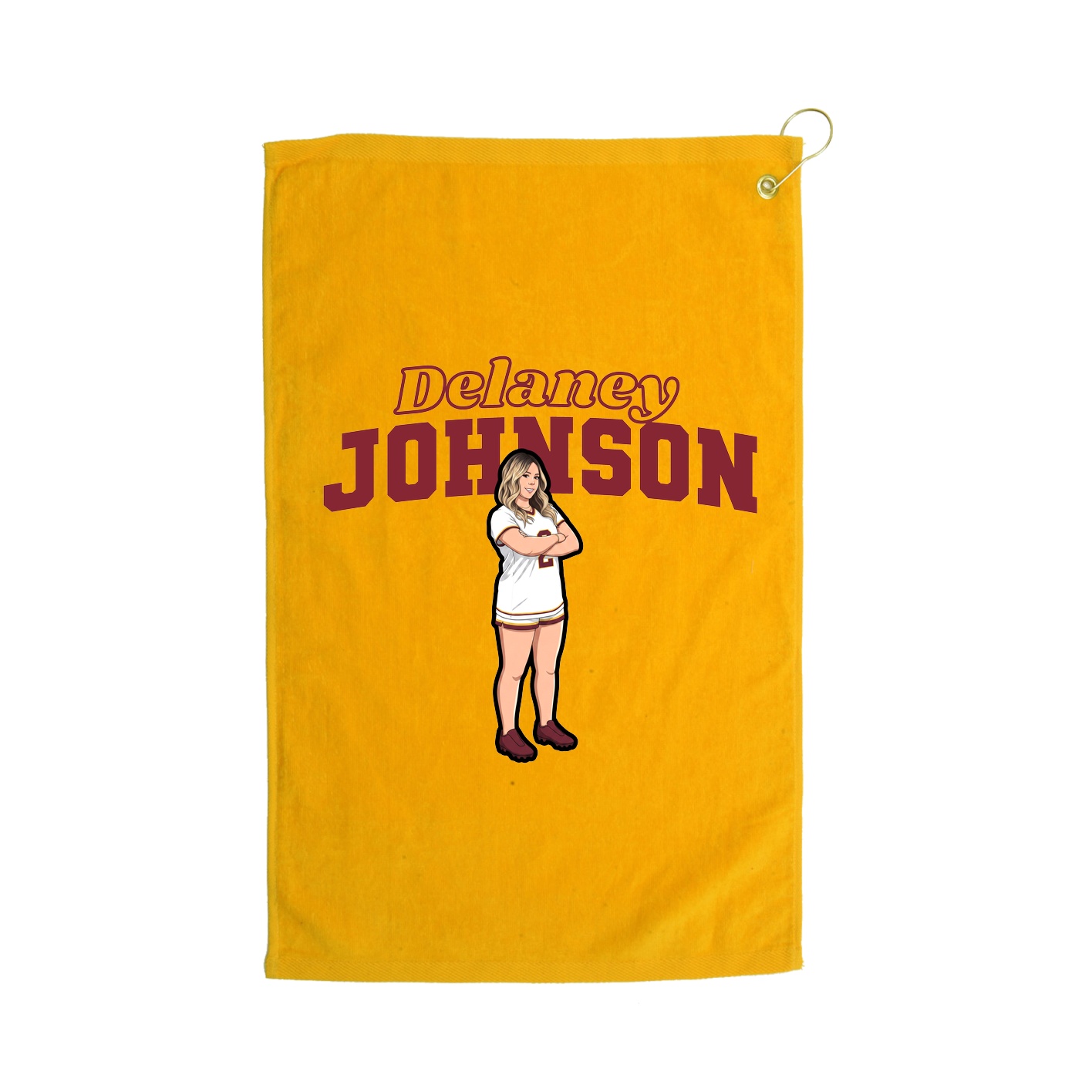 Golf Towel — Name Arch in Gold
