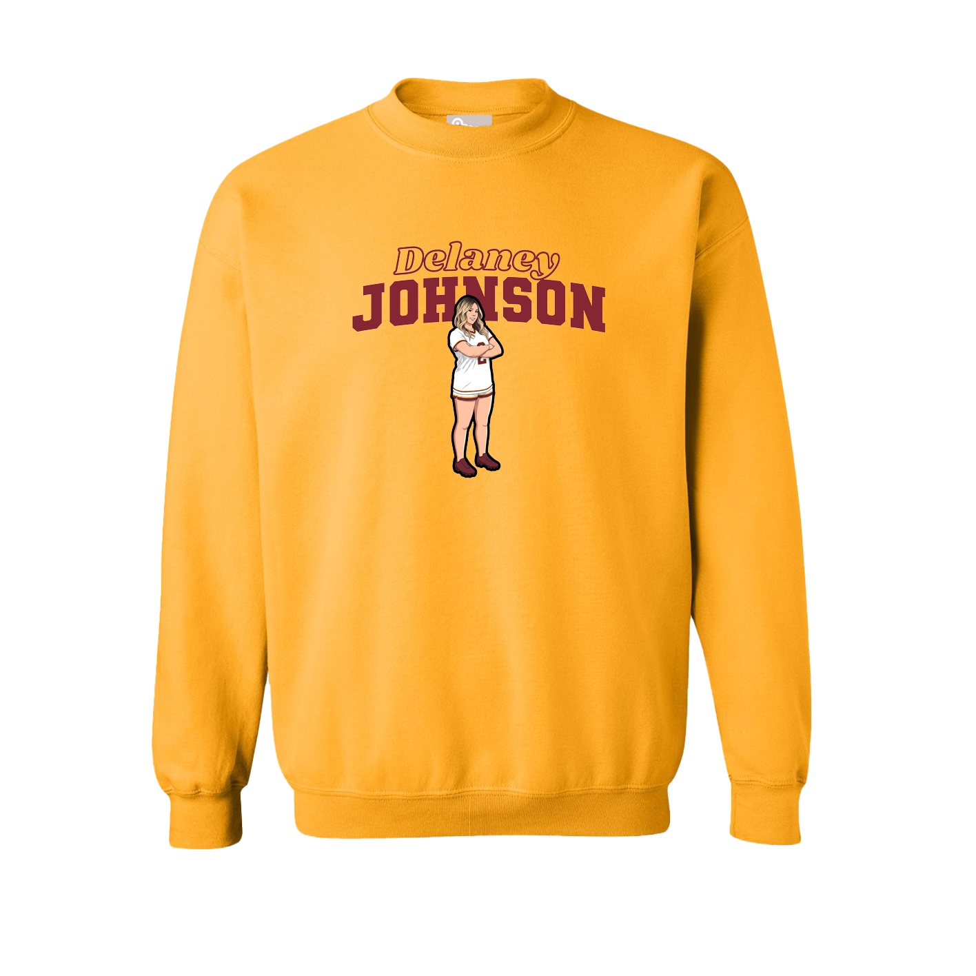 Fleece Crew — Name Arch in Gold