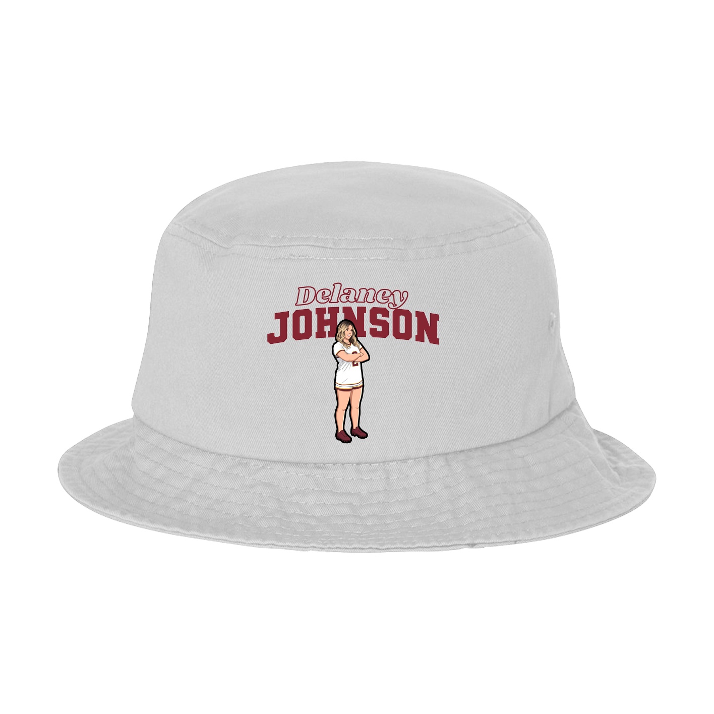 Bucket Cap — Name Arch in White