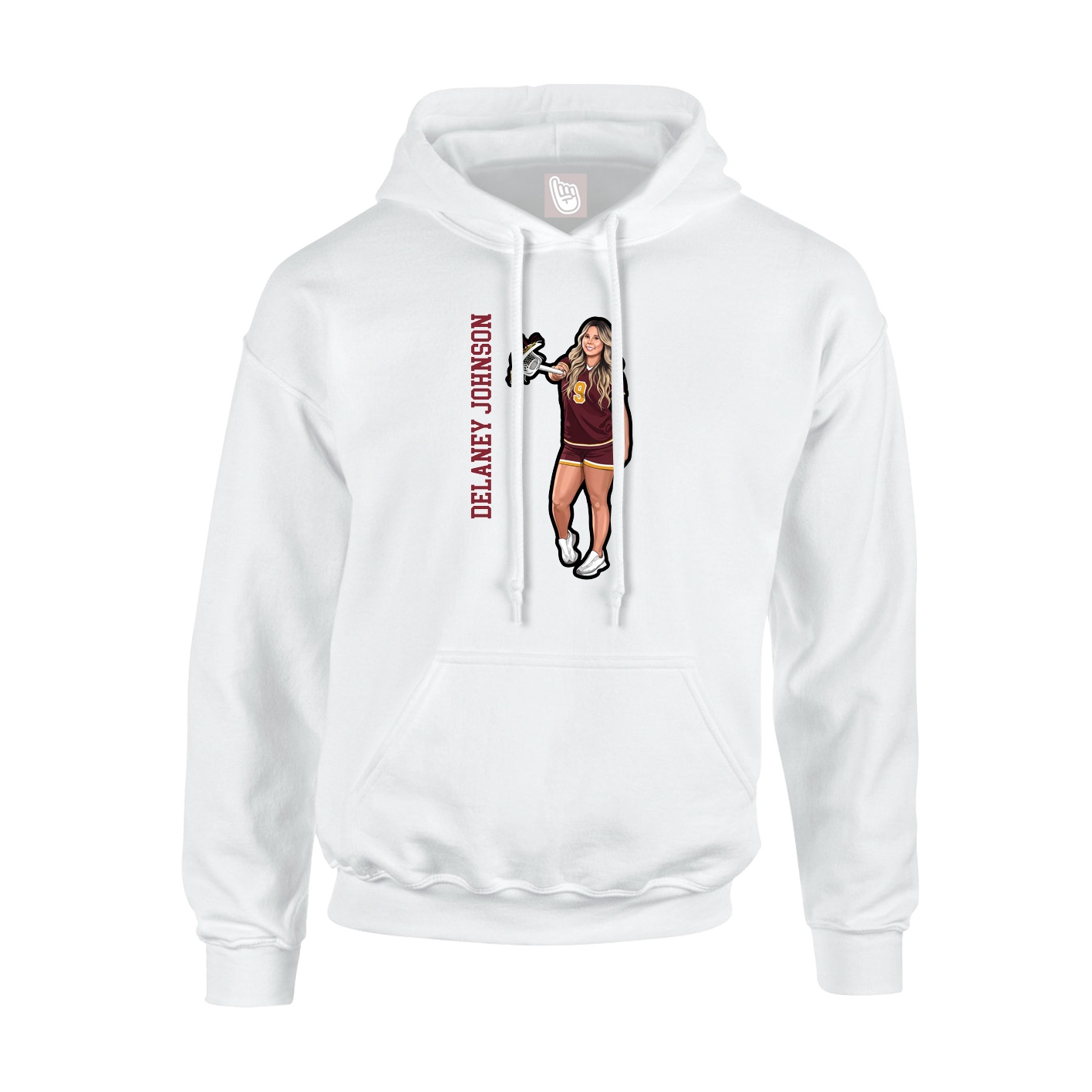 Hoodie — Name Vertical in White
