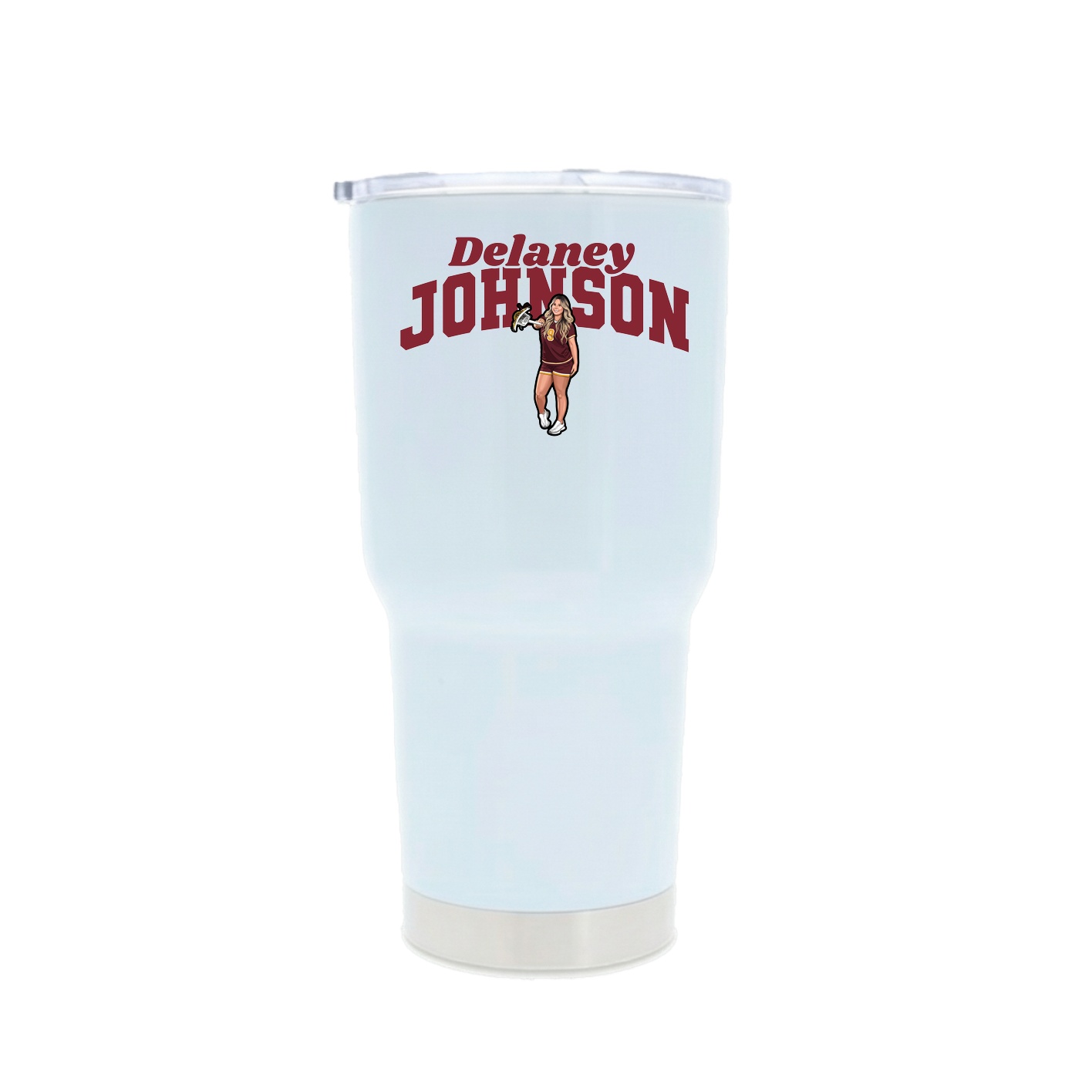 30oz Stainless Steel Tumbler — Signature Arch in White