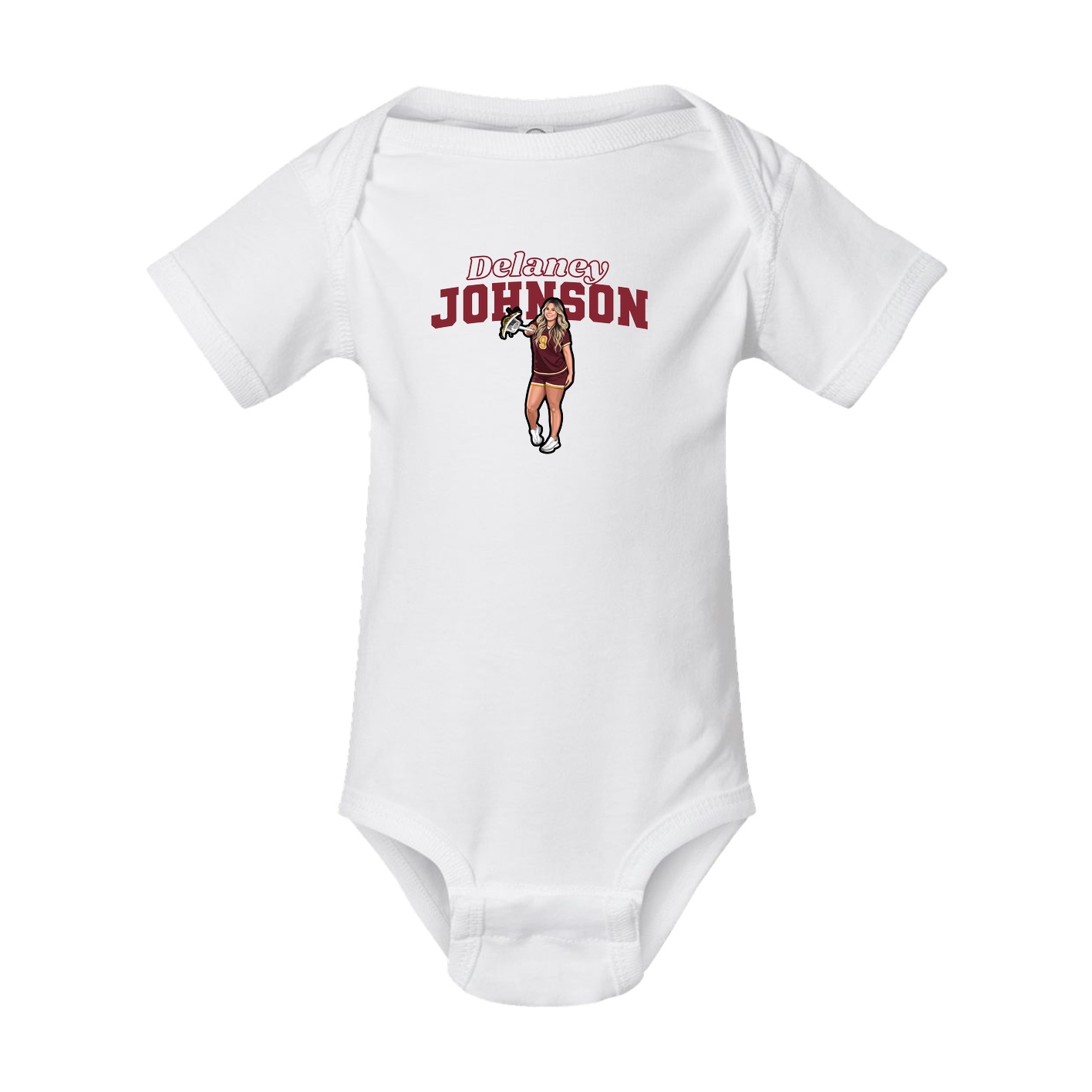 Baby Onesie — Name Arch in White