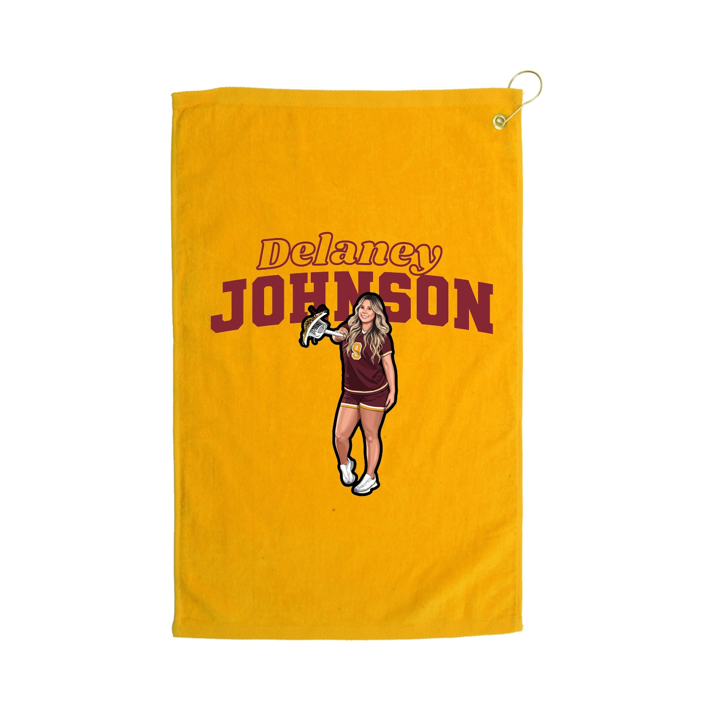 Golf Towel — Name Arch in Gold