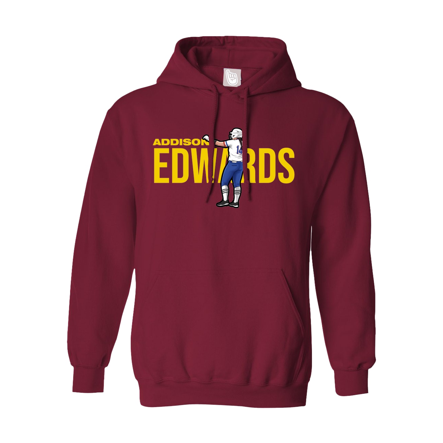Hoodie — Player Name in Cardinal